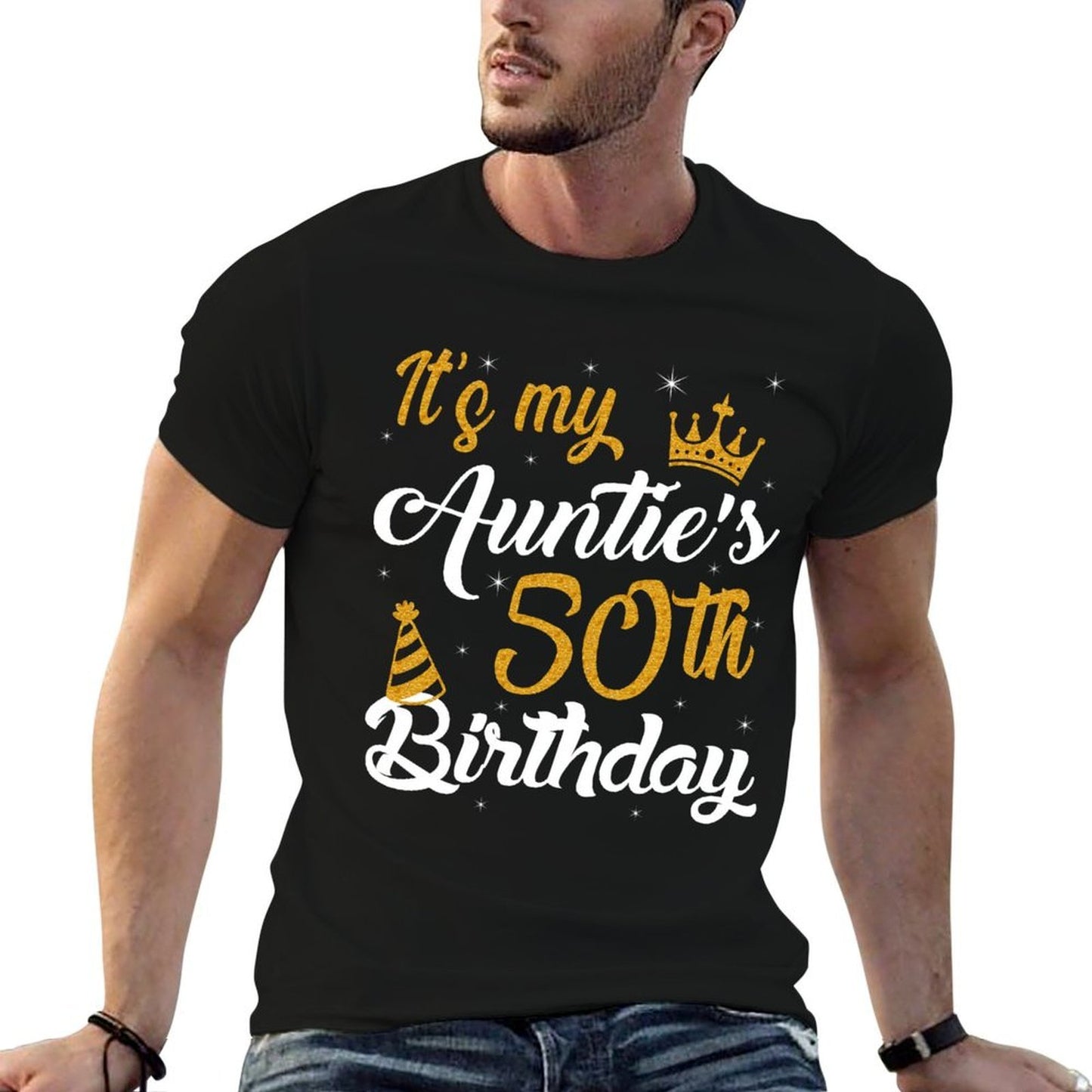 Happy It's My Auntie's 50th Birthday 1975 50 Years Old Fade-proof Color T-Shirt