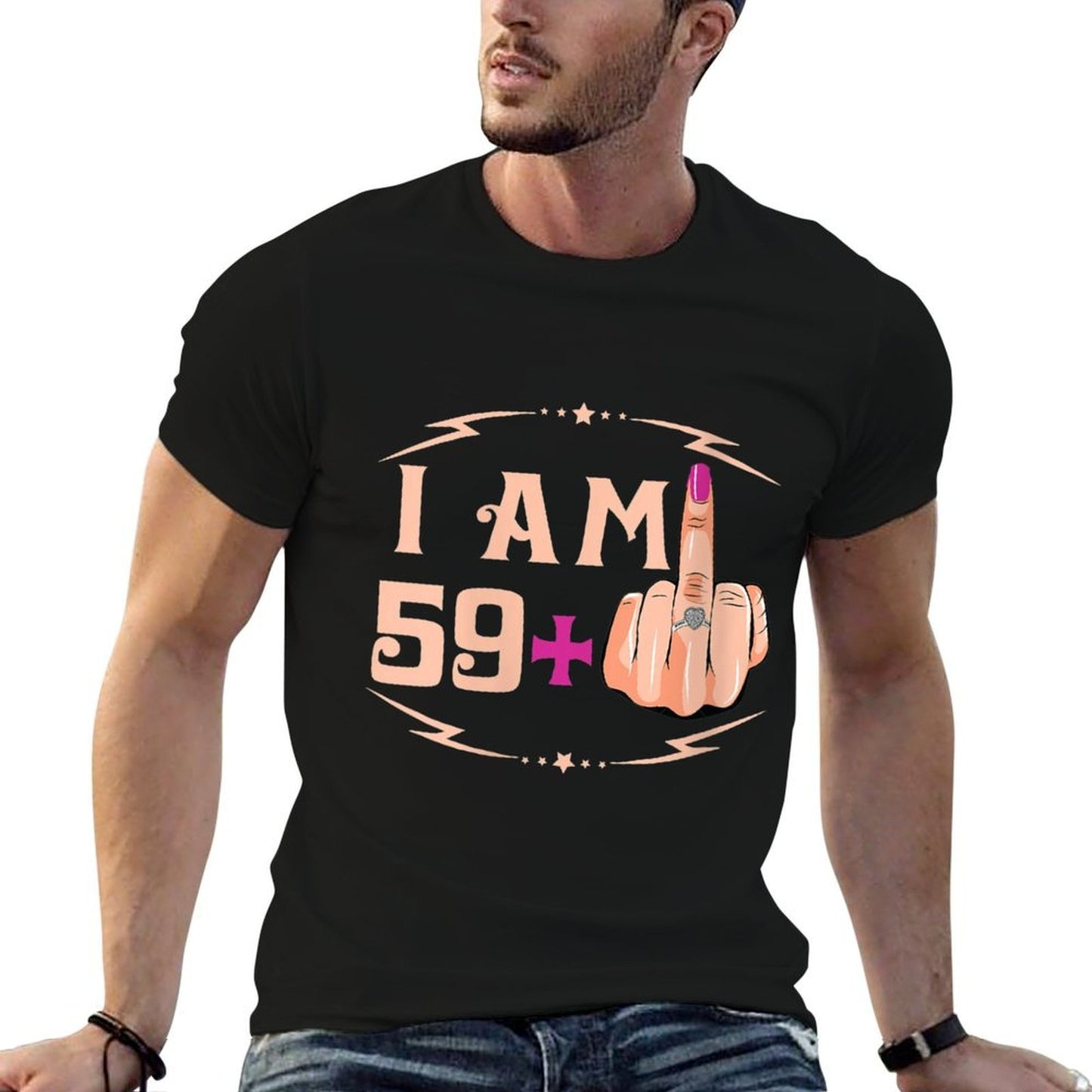 Womens I'm 59 Plus 1 Funny 60th Birthday Graphic-printed T-Shirt