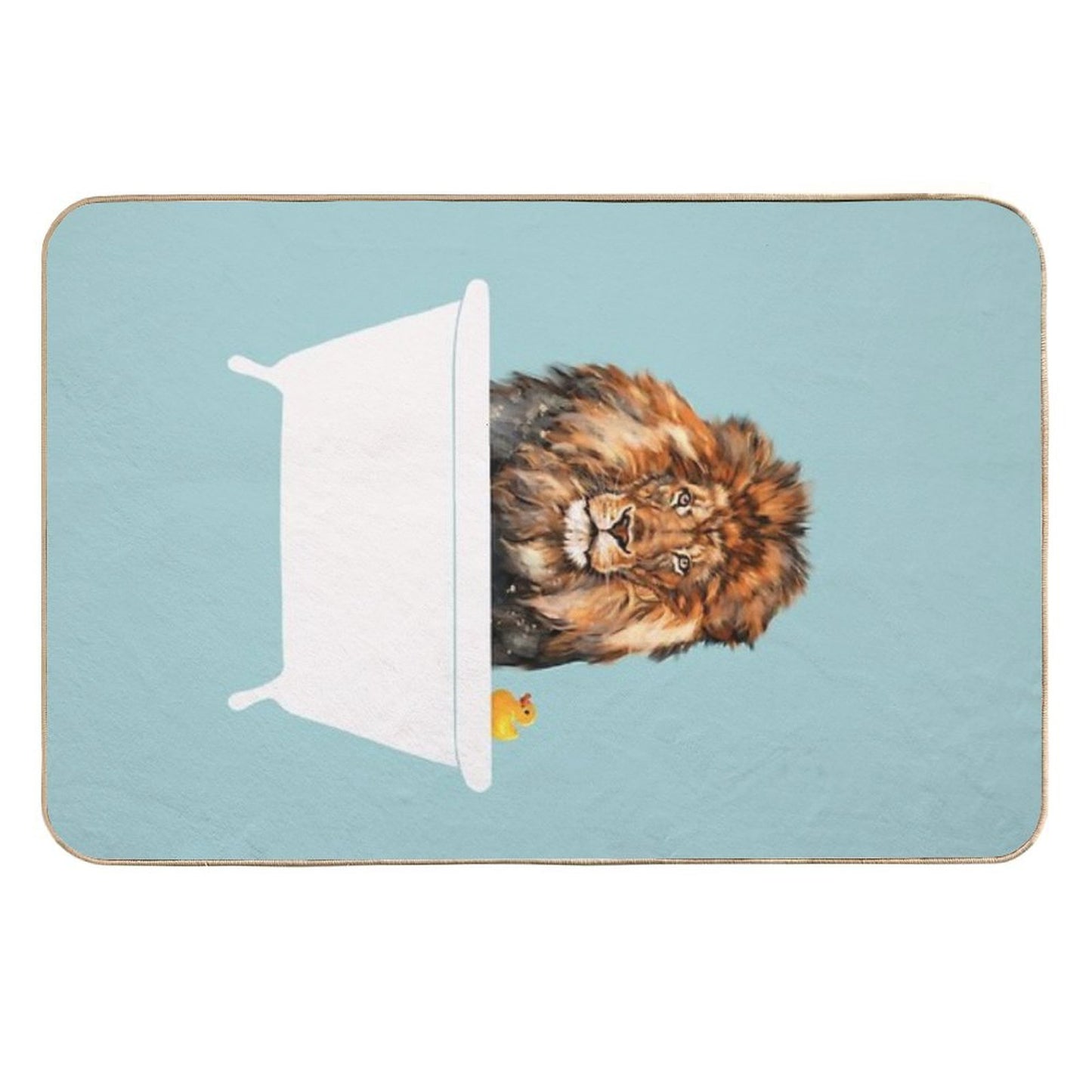 Lion in Bathtub Easy Maintenance Bath Mat