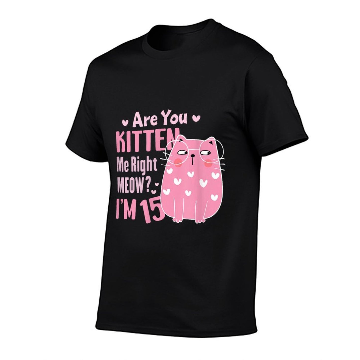 15th Cat Birthday Party Fifteen Year Old Girl Kitty Birthday Eco-friendly Material T-Shirt
