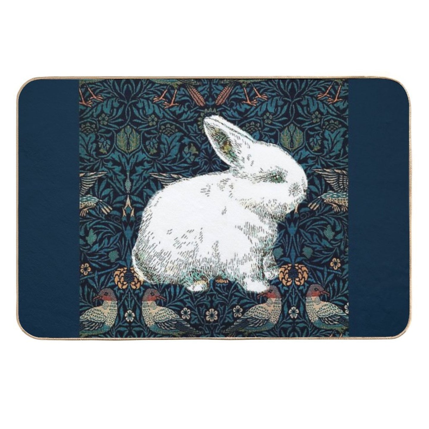 A Rabbit in Morris's Garden Easy To Clean Bath Mat