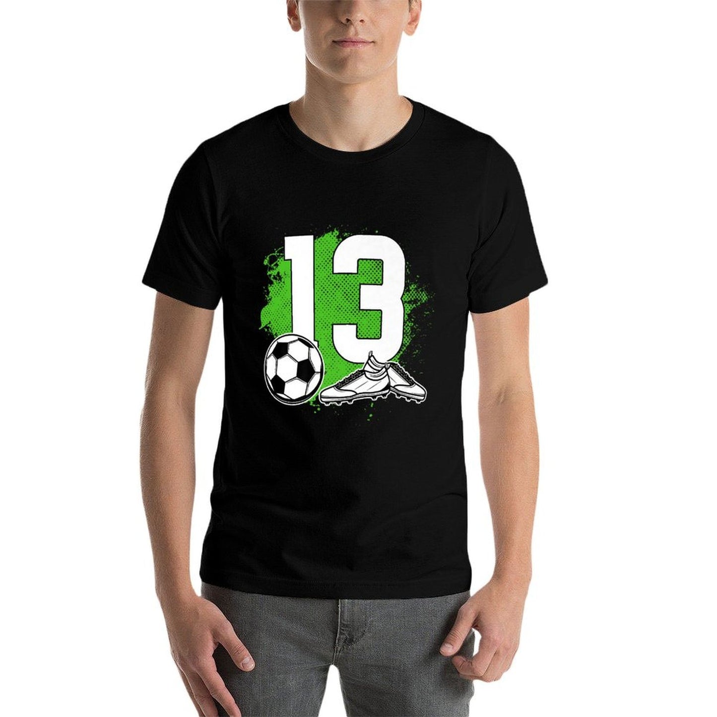 13th Birthday Soccer Thirteen Year Old Soccer Boy Premium Soft T-Shirt