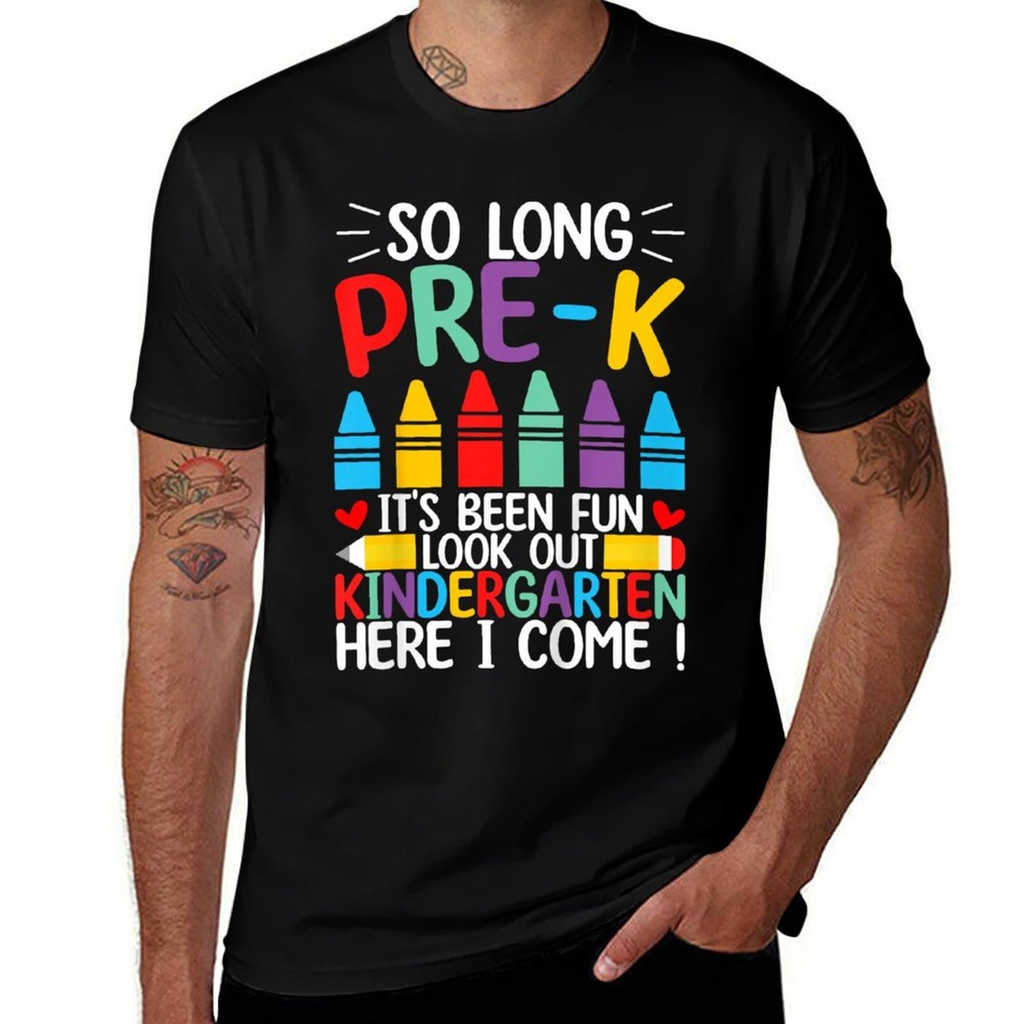 Kids So Long Pre-K Graduation Kindergarten Here I Come 2024 Fade-proof Color T-Shirt