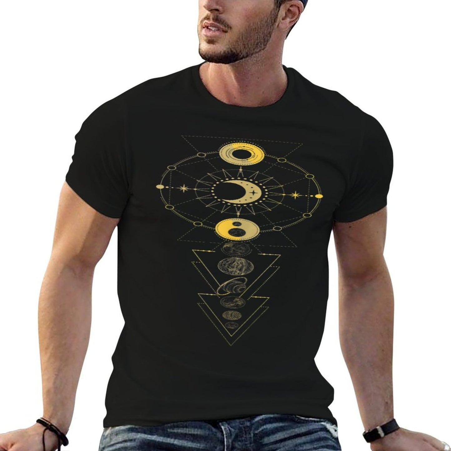 Planets In Sacred Geometric Shapes Breathable T-Shirt