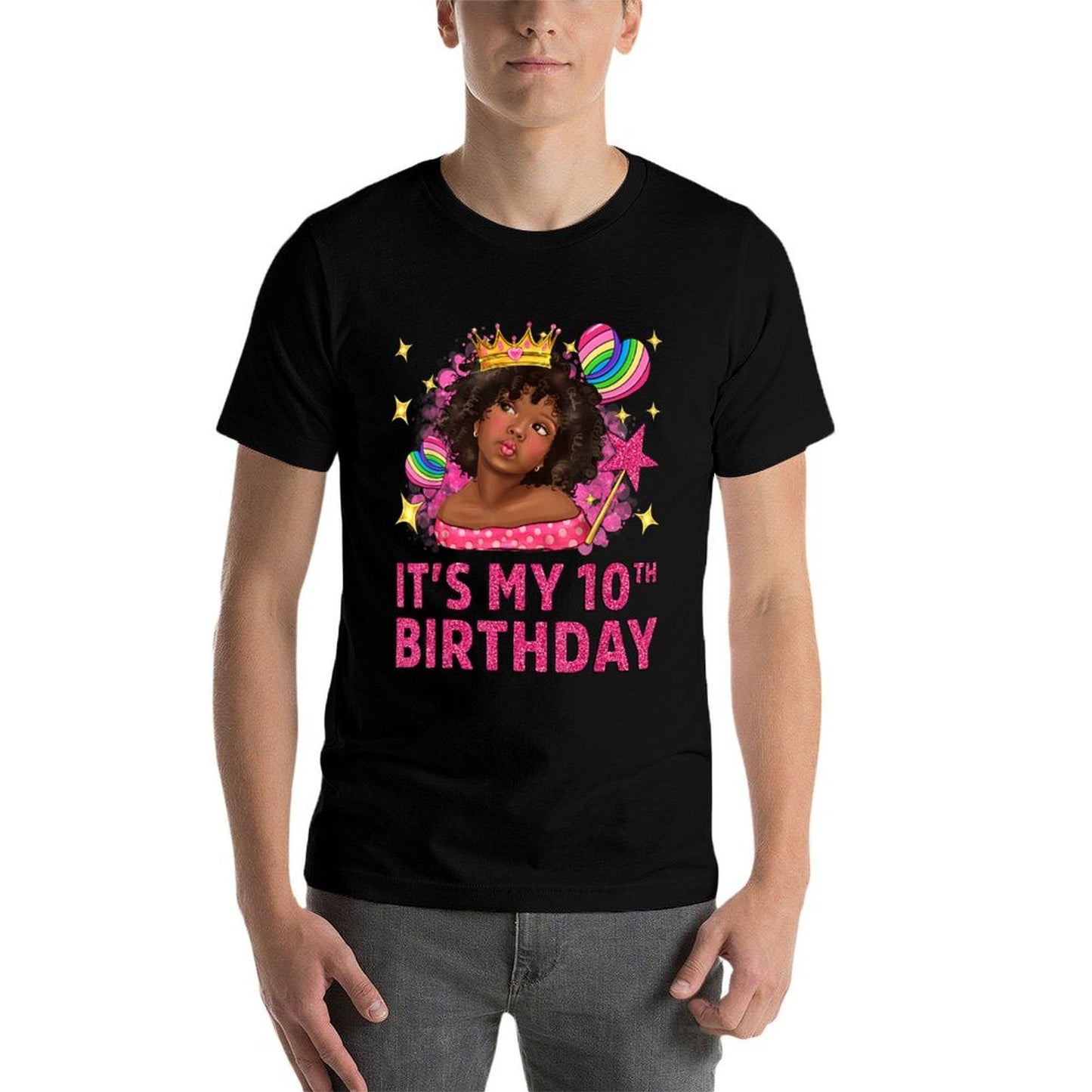 It's My 10th Birthday Black Girl African American Black Kids Breathable T-Shirt