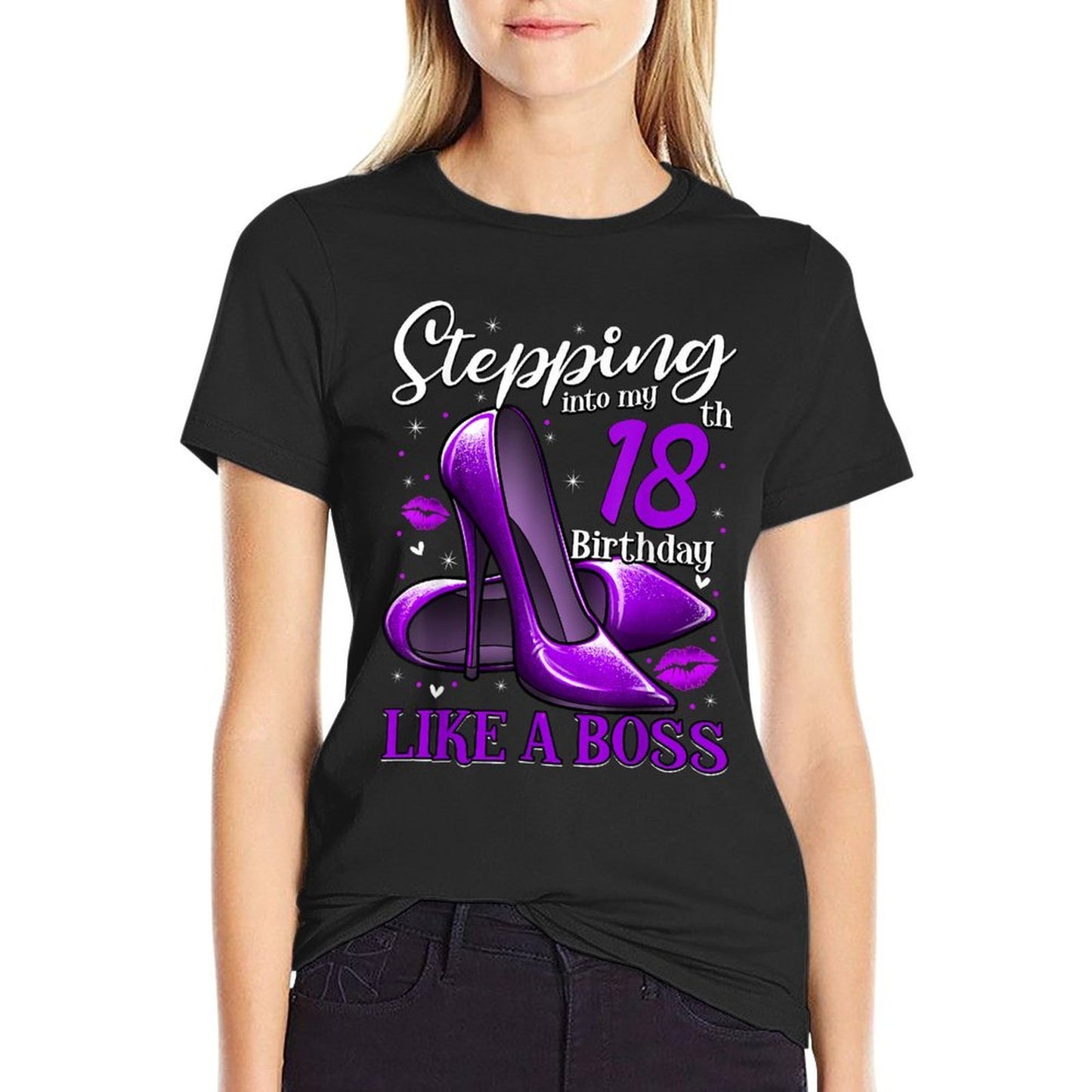 18 And Fabulous High Heels Stepping Into My 18th Birthday Wrinkle-resistant T-Shirt