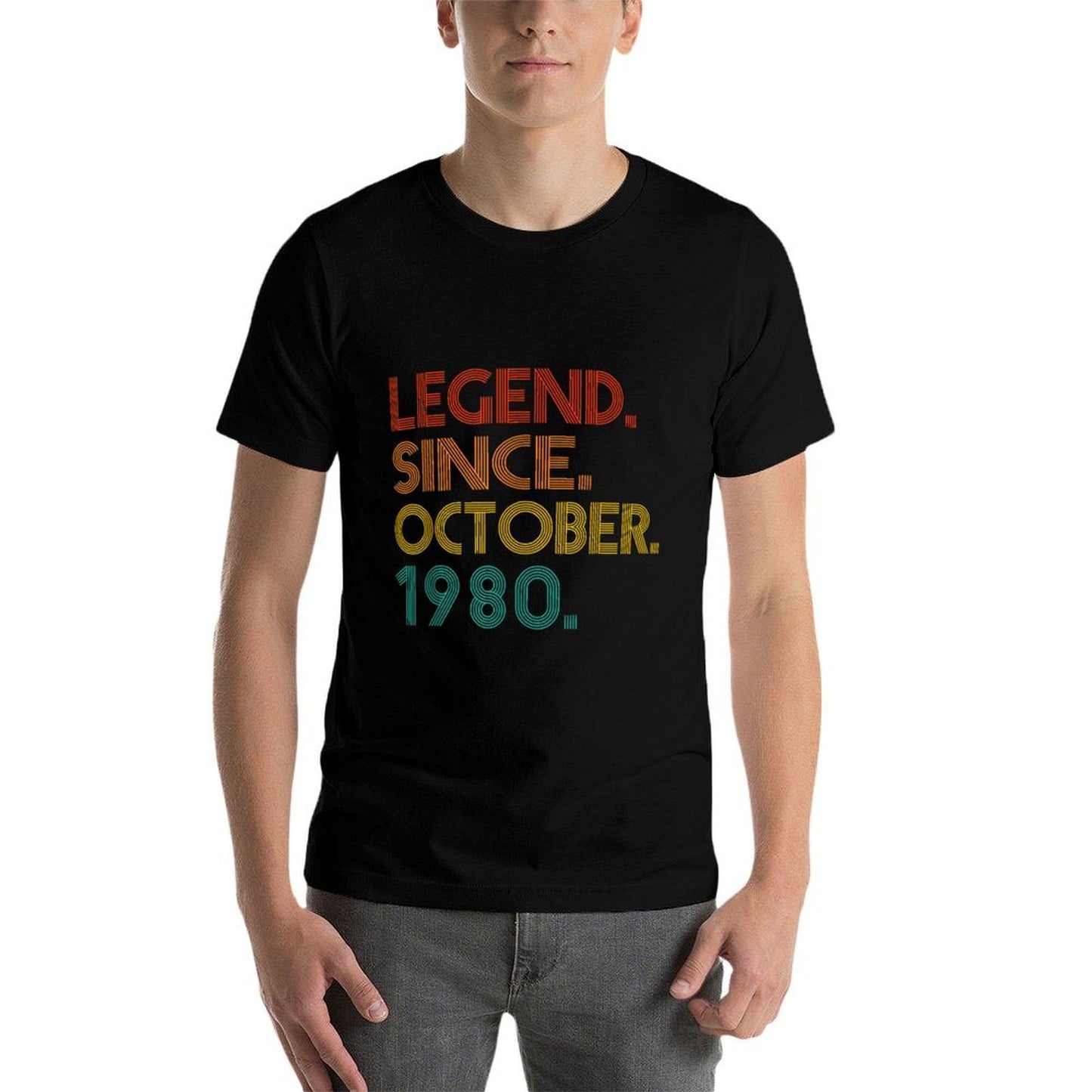 Legend Since October 1980 Men Women 1980 Vintage Birthday Summer-ready Fabric T-Shirt