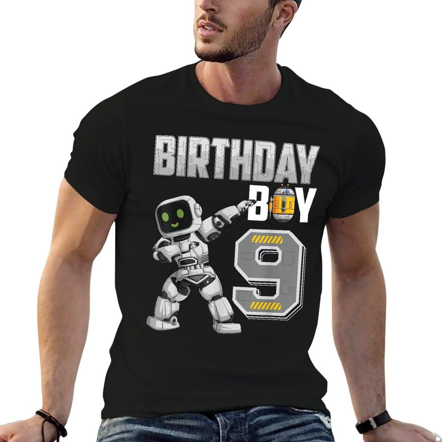 9 Year Old Dabbing Robot 9th Birthday Science Robotics Versatile T-Shirt