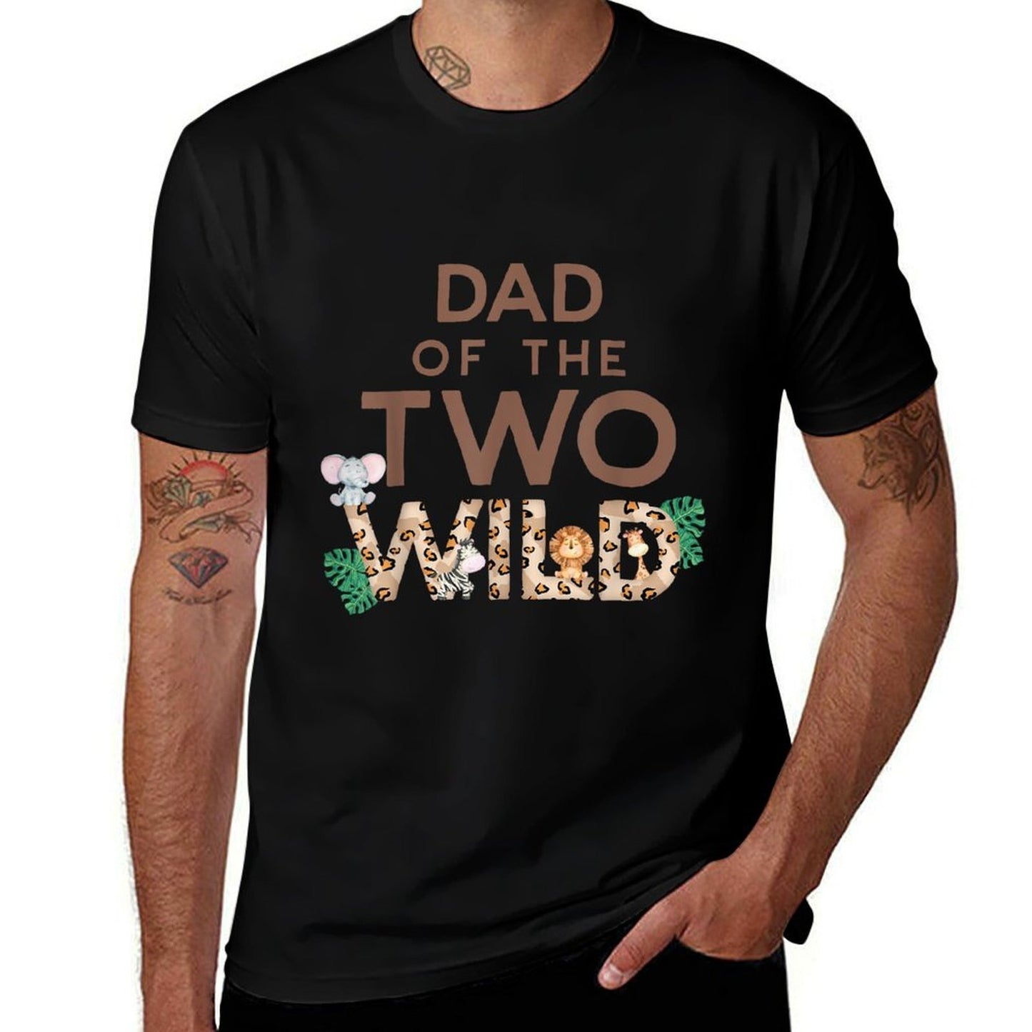Dad of The Two Wild Animal Safari 2nd Birthday Theme Family Classic T-Shirt