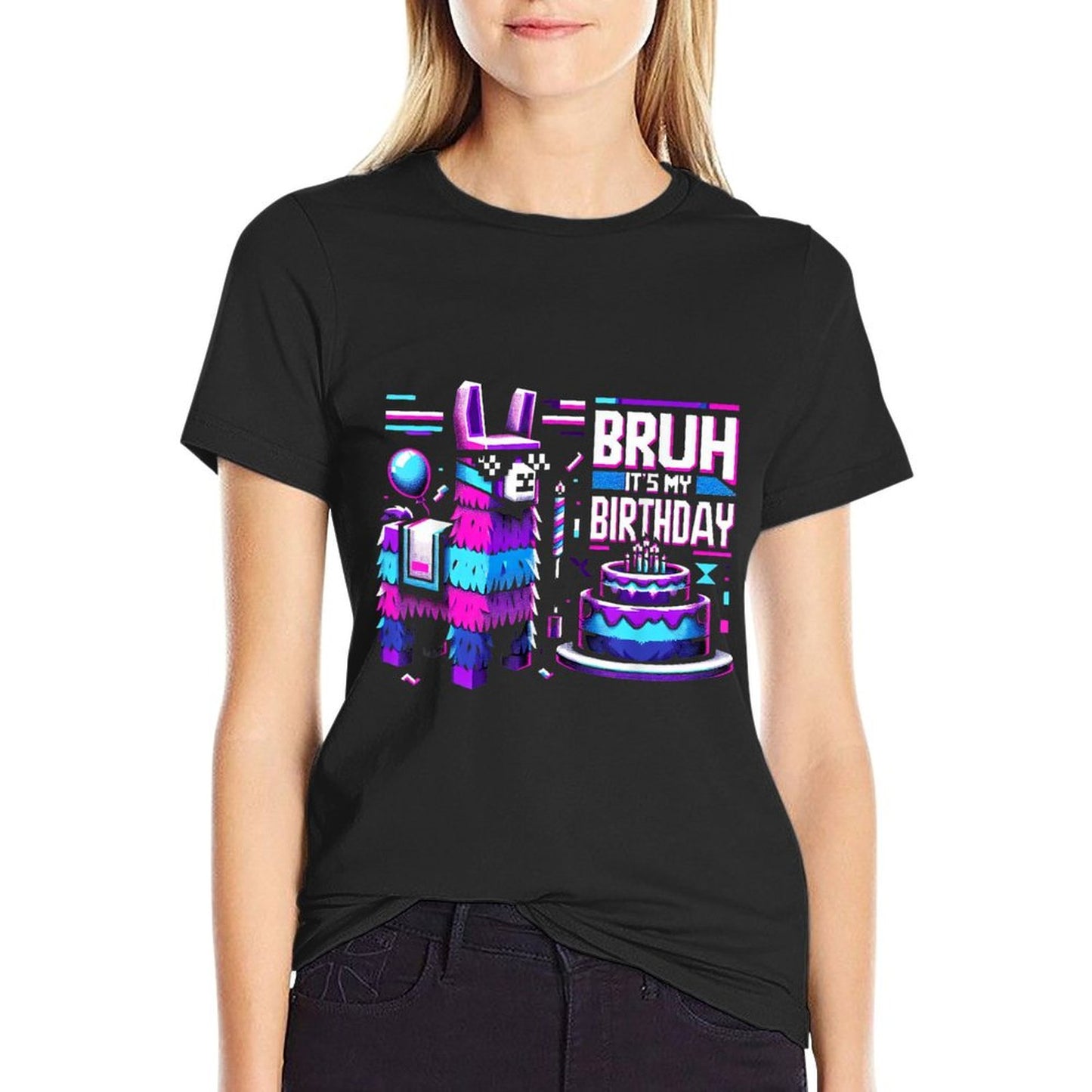 Bruh Its My Birthday Llama Pinata Boy Girl Family Party Bday Lightweight T-Shirt