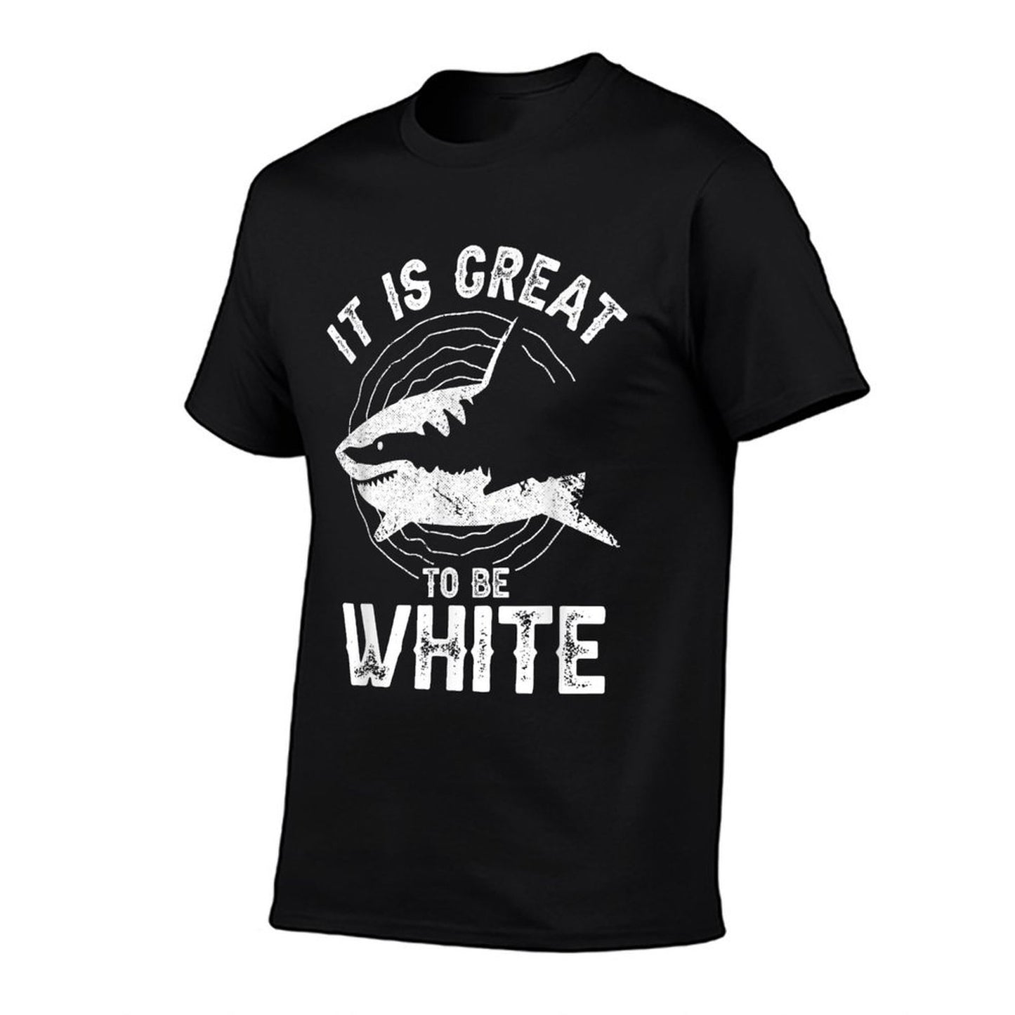 It Is Great To Be White Ocean Sea Shark Lover Funny Pun Eco-friendly Material T-Shirt