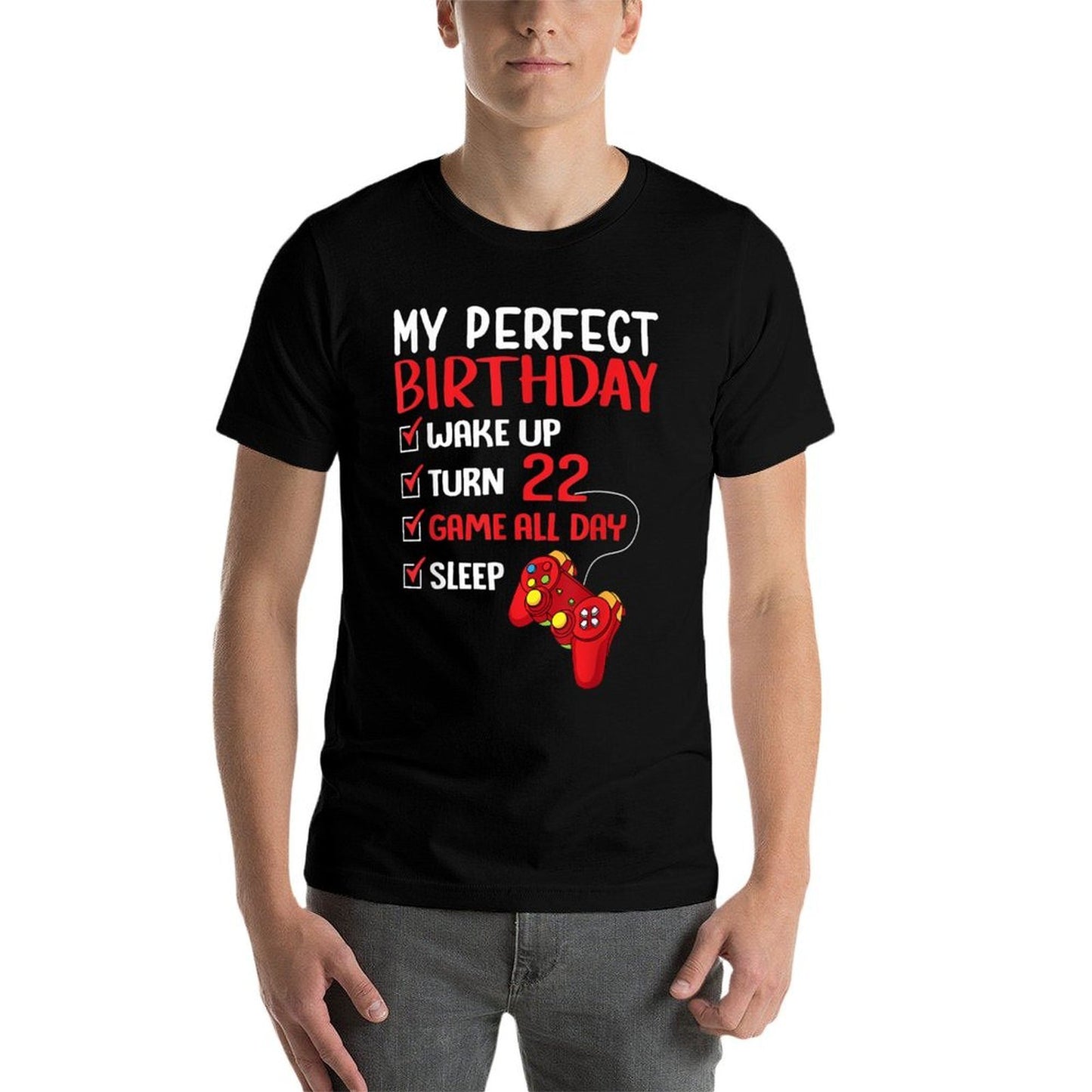 22nd Perfect Birthday Gamer Gaming 22 Years Old Gift Boys Relaxed-fit T-Shirt