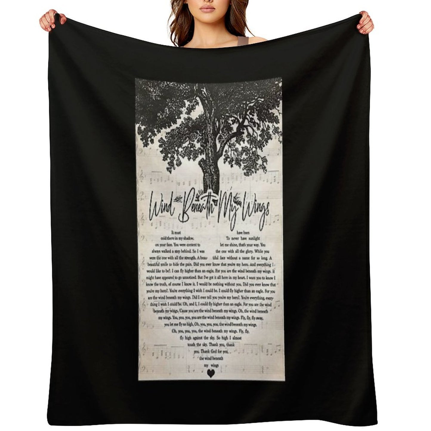 Bette Midler - Wind Beneath My Wings Lyrics Wall Art Gift All-season Throw Blanket