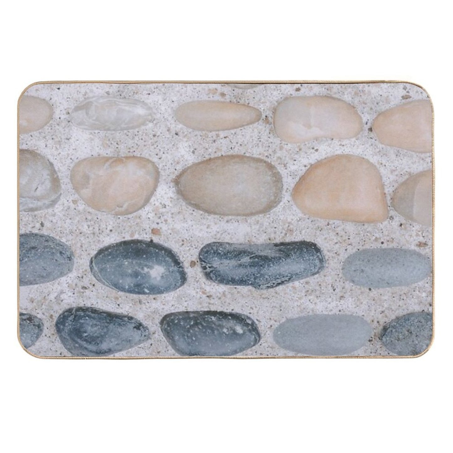Pastel Pink And Blue Pebbles on The Sand - Colorful Stones Collection - Cool for The Summer SPA Non-Slip Bath Mat