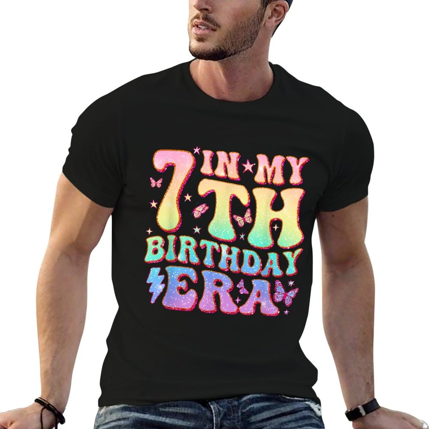 In My 7th Birthday Era Seven Bday 7 Year Old Birthday Girl Breathable T-Shirt