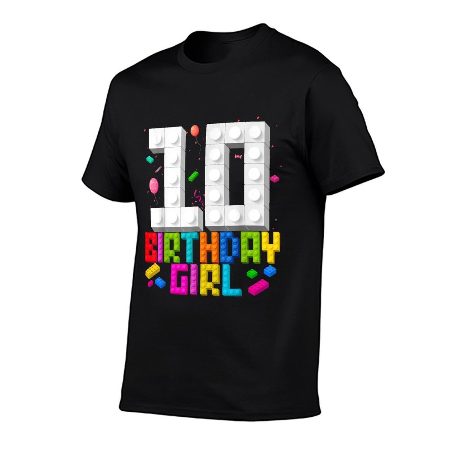 10th Birthday Girl Master Builder 10 Year Old Building Block Graphic-printed T-Shirt