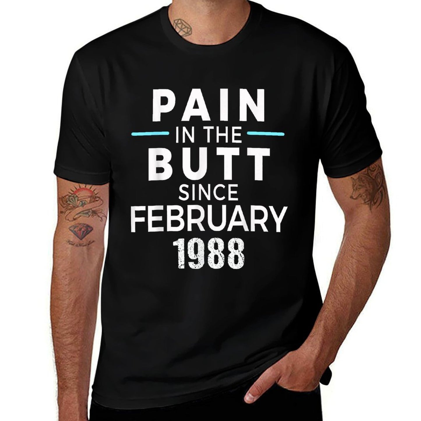 February 1988 - Funny 30th Birthday T-shirt Gag Gift Oversized Silhouette T-Shirt