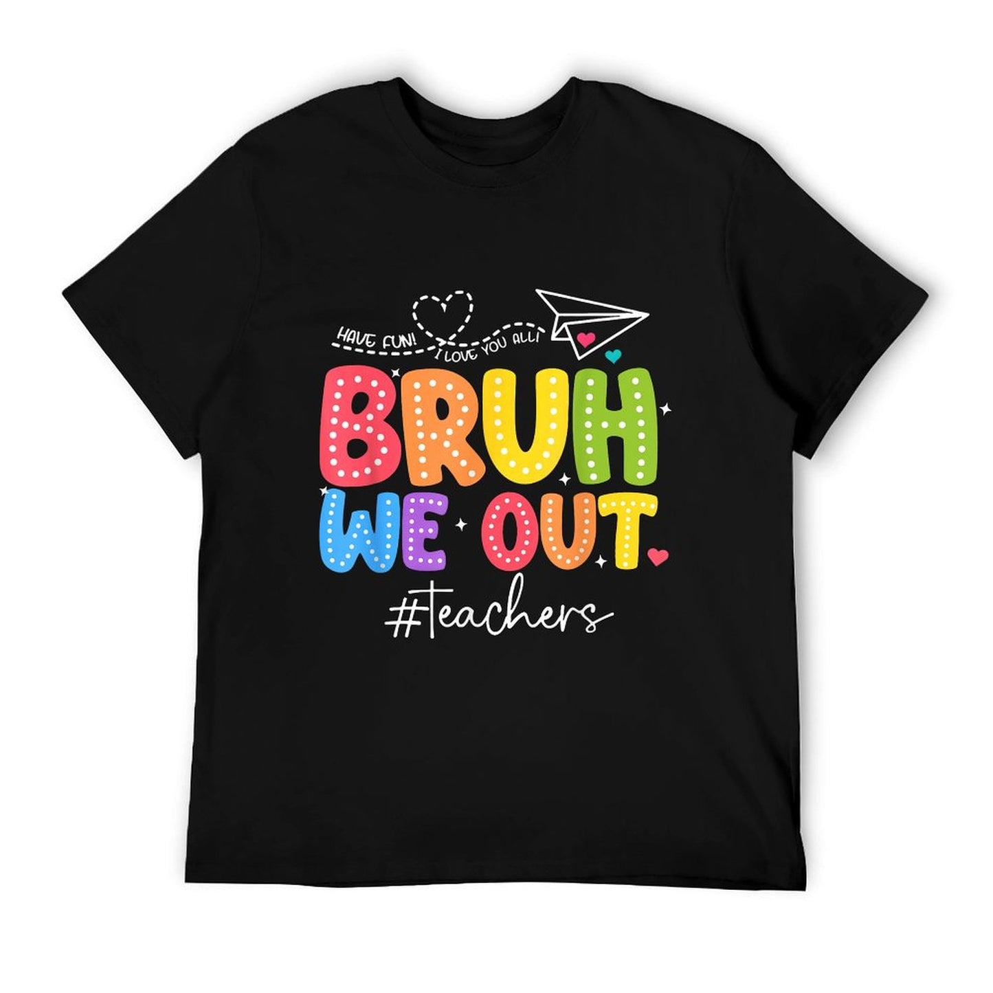 Bruh We Out Teachers Cute End Of School Year Groovy Summer Trendy Pattern T-Shirt