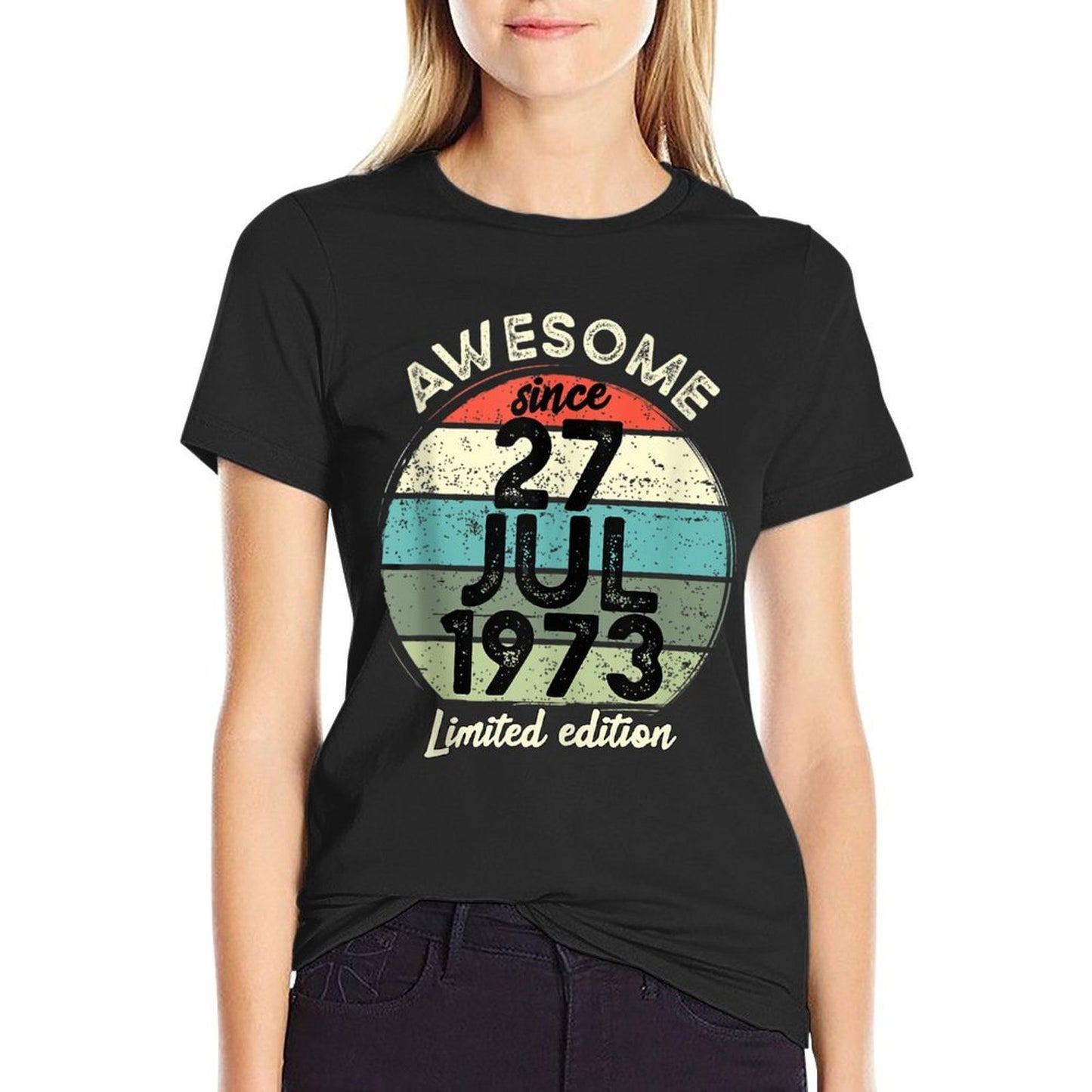 50 Year Old Birthday 27 July 1973 50th Birthday Trendy Pattern T-Shirt