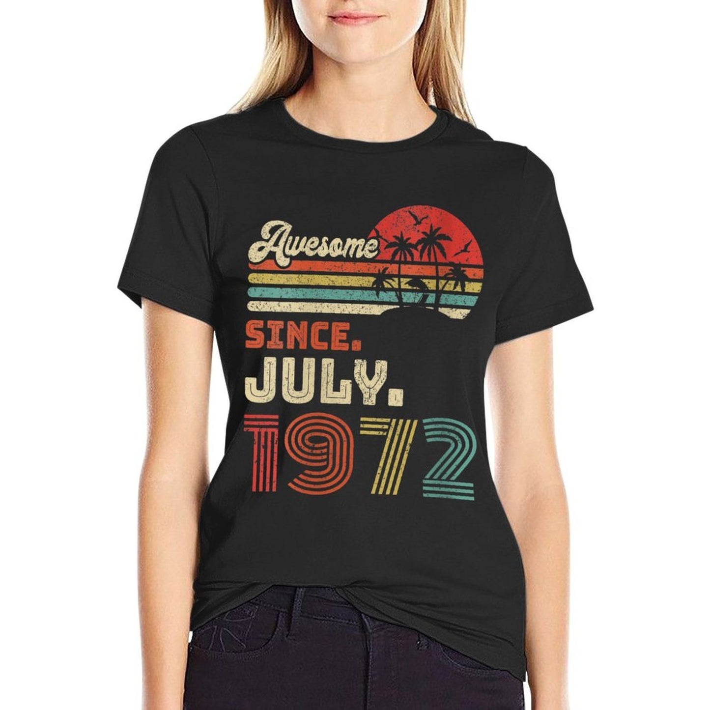 Womens 50 Year Old Awesome Since July 1972 50th Birthday Vintage-inspired T-Shirt