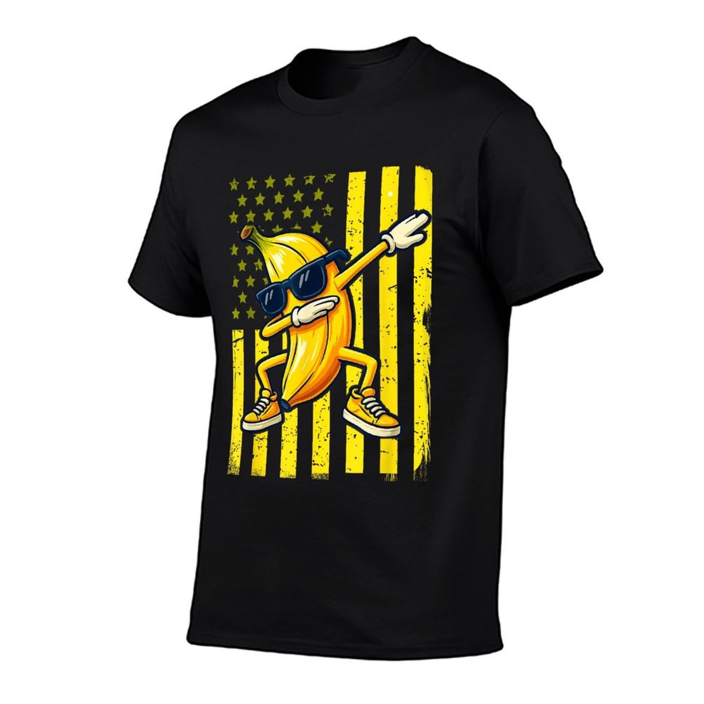 Graphic Banana Retro American Dabbing Banana Lover Polyester Blend T-Shirt