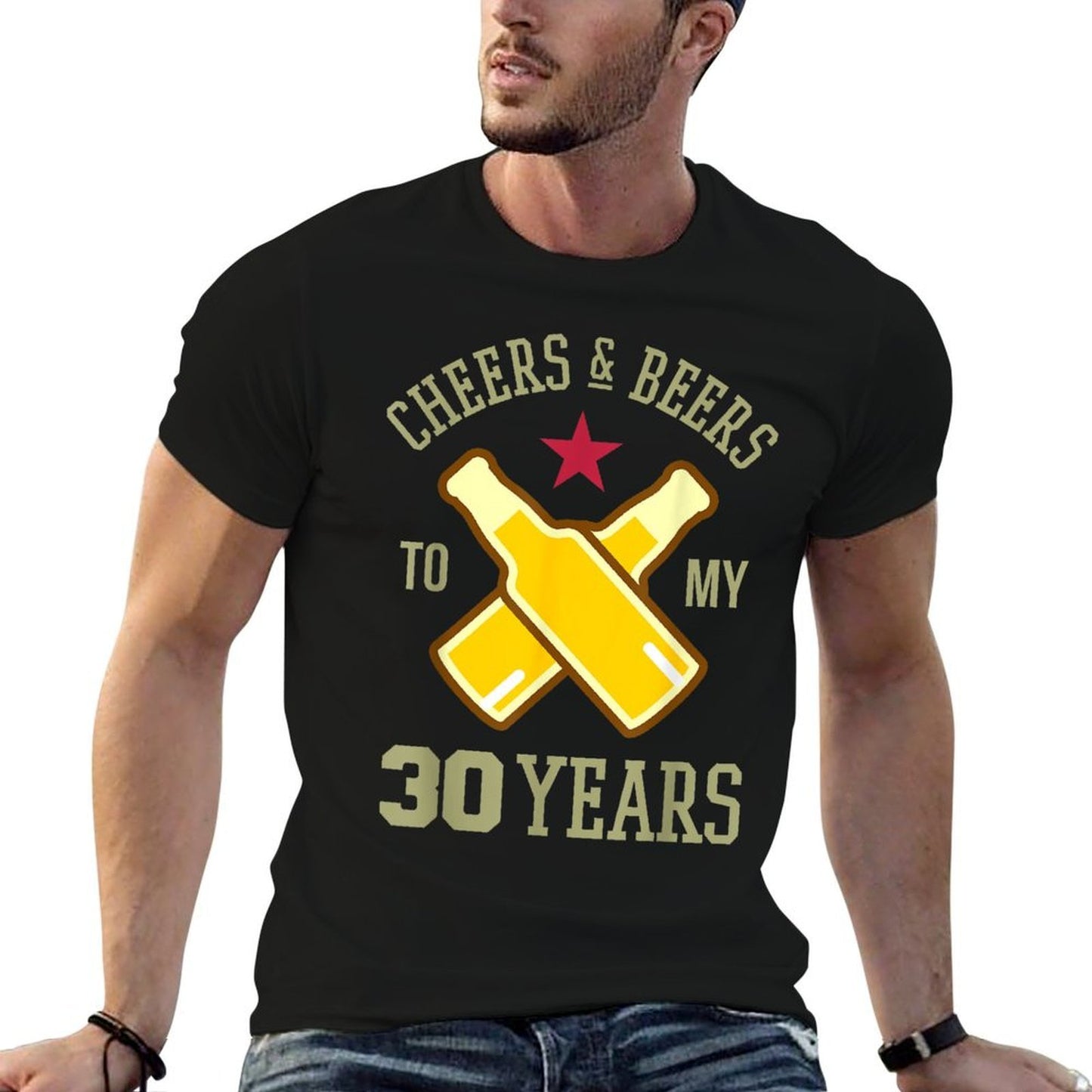 Funny 30th Birthday Cheers & Beers To My 30 Years Stretchy T-Shirt