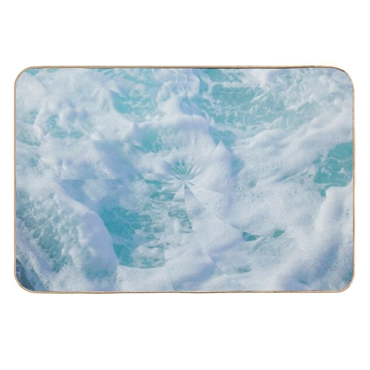 Blue Ocean Waves Anti-Trip Bath Mat