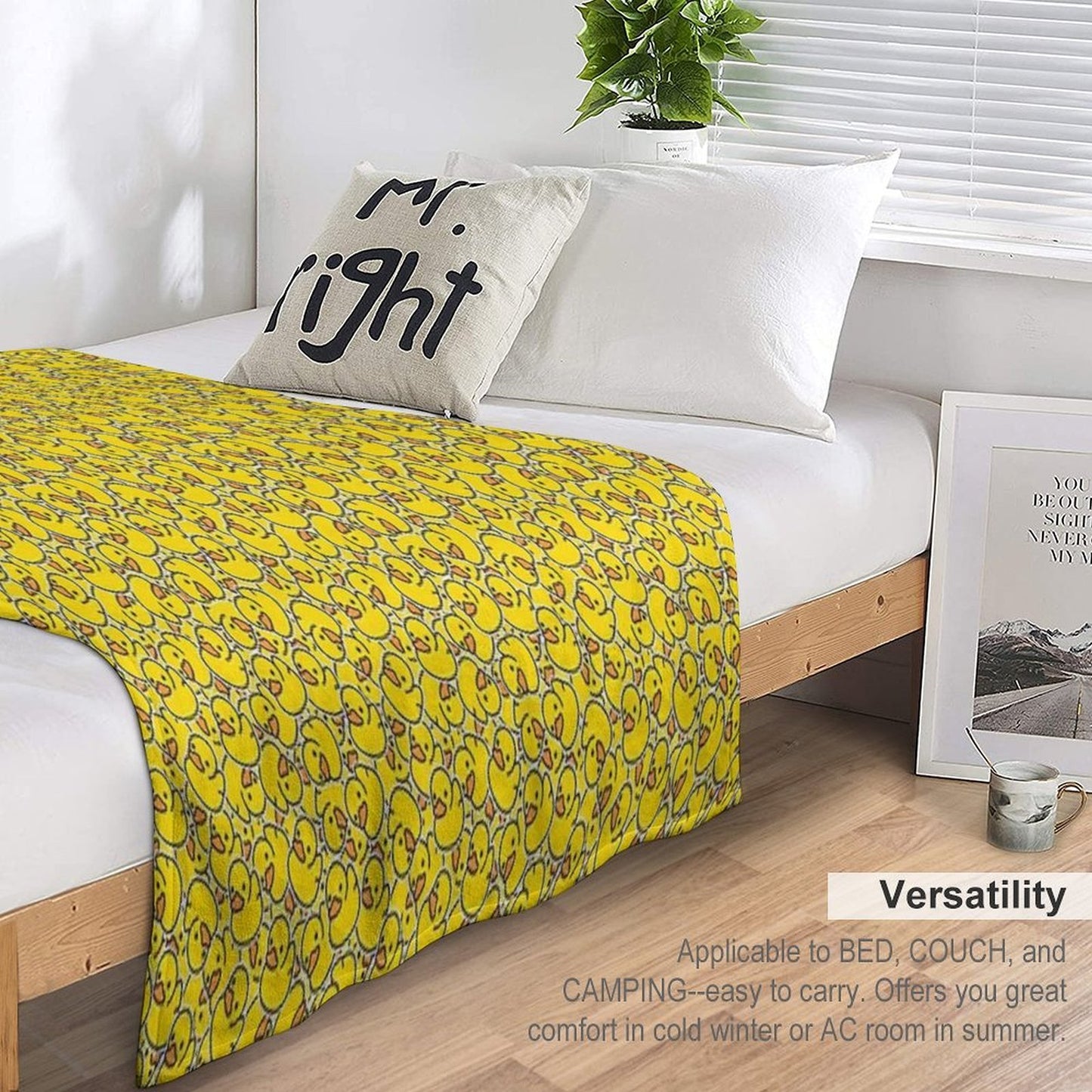 Yellow Classic Rubber Duck Versatility Throw Blanket