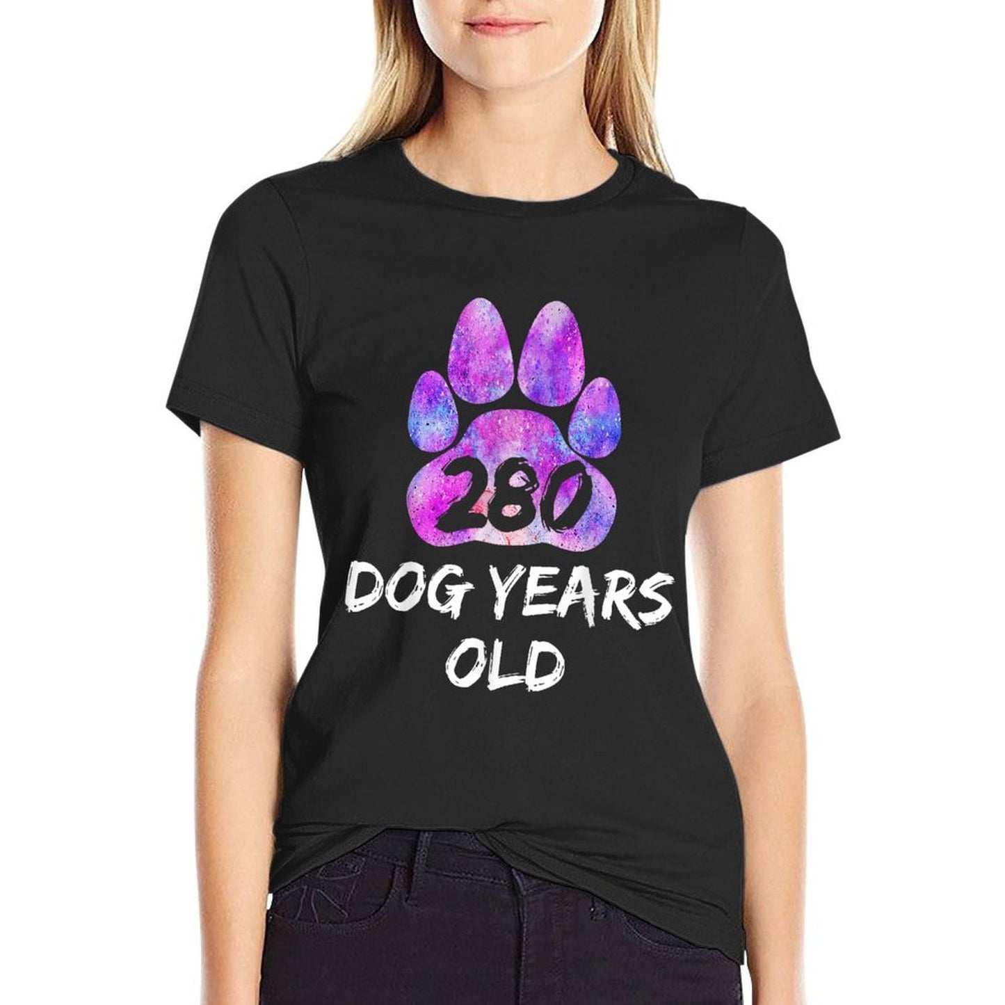 280 Dog Years Old Shirt - 40th Birthday Tshirt Rolled Sleeves T-Shirt