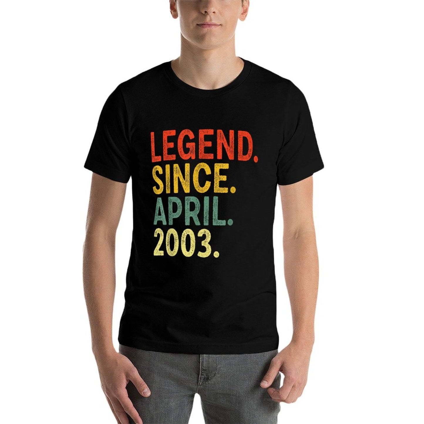 20 Year Old Legend Since April 2003 20th Birthday Rolled Sleeves T-Shirt