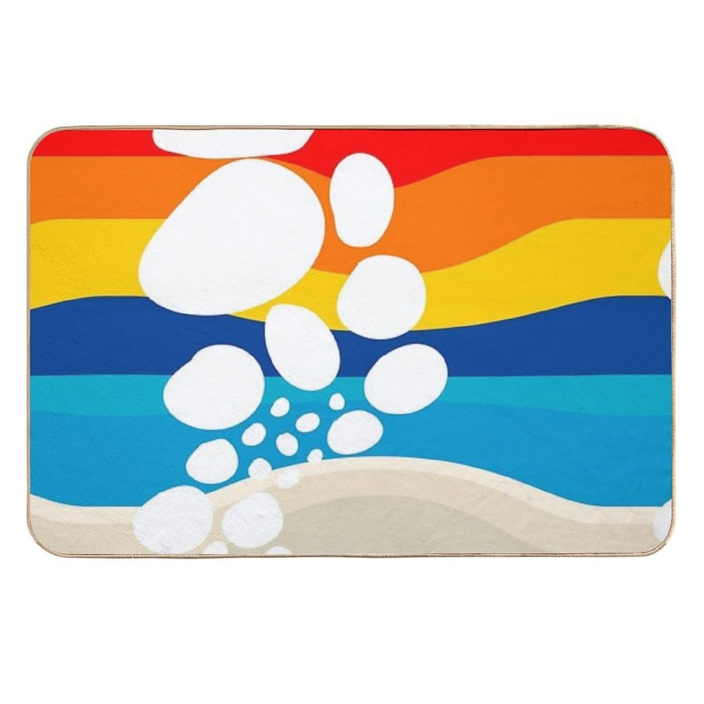 Beach Summertime Abstract Rainbow Print Toxin-Free Bath Mat