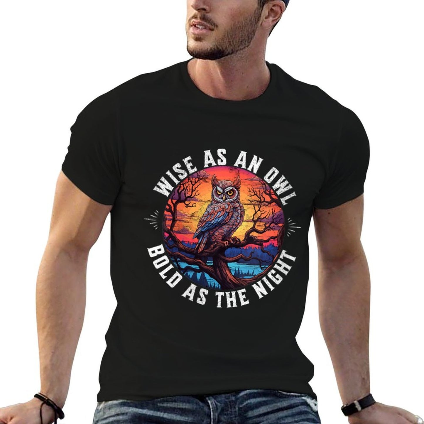 Womens Wise As An Owl Bold As The Night Majestic Twilight Wisdom Moisture-wicking T-Shirt