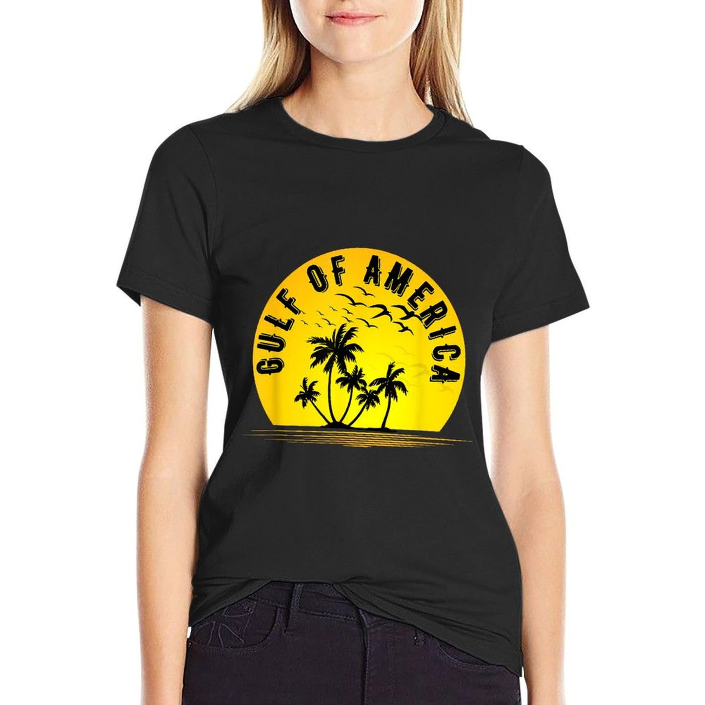 Gulf of USA America Retro Throwback Design Slim-fit Cut T-Shirt