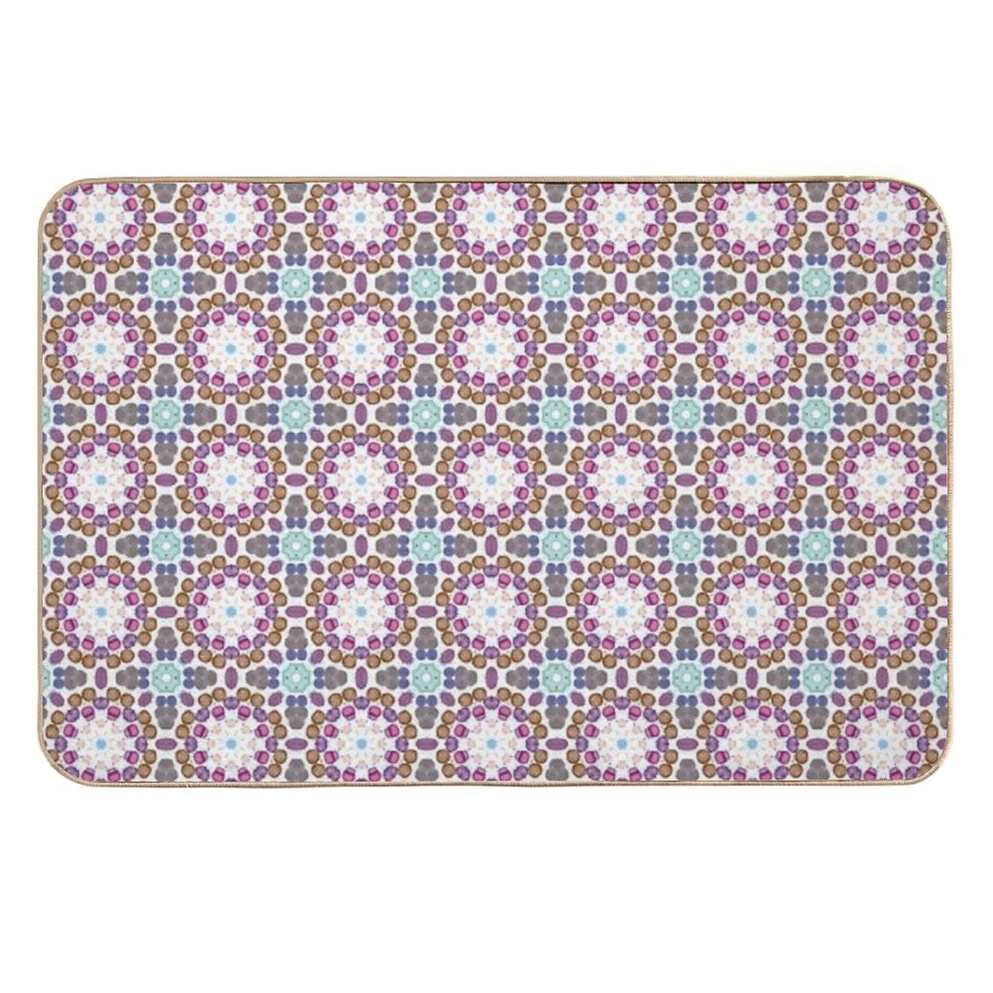 Mediterranean Mosaic Tiles Azulejo Slip-Resistant Bath Mat