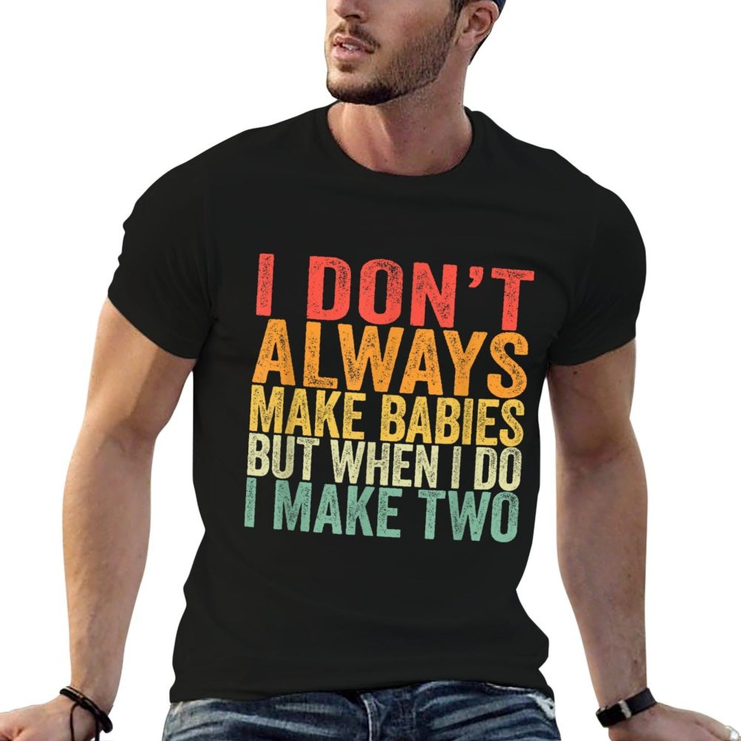 Funny Baby Twins Gift for Pregnant Mum Dad Cotton T-Shirt