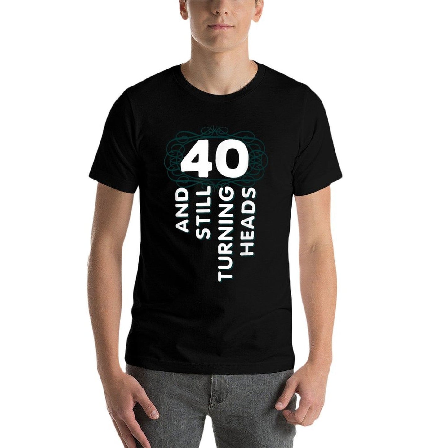 40 Years Old Turning Heads 40th Birthday Gift Mom Dad Breathable T-Shirt