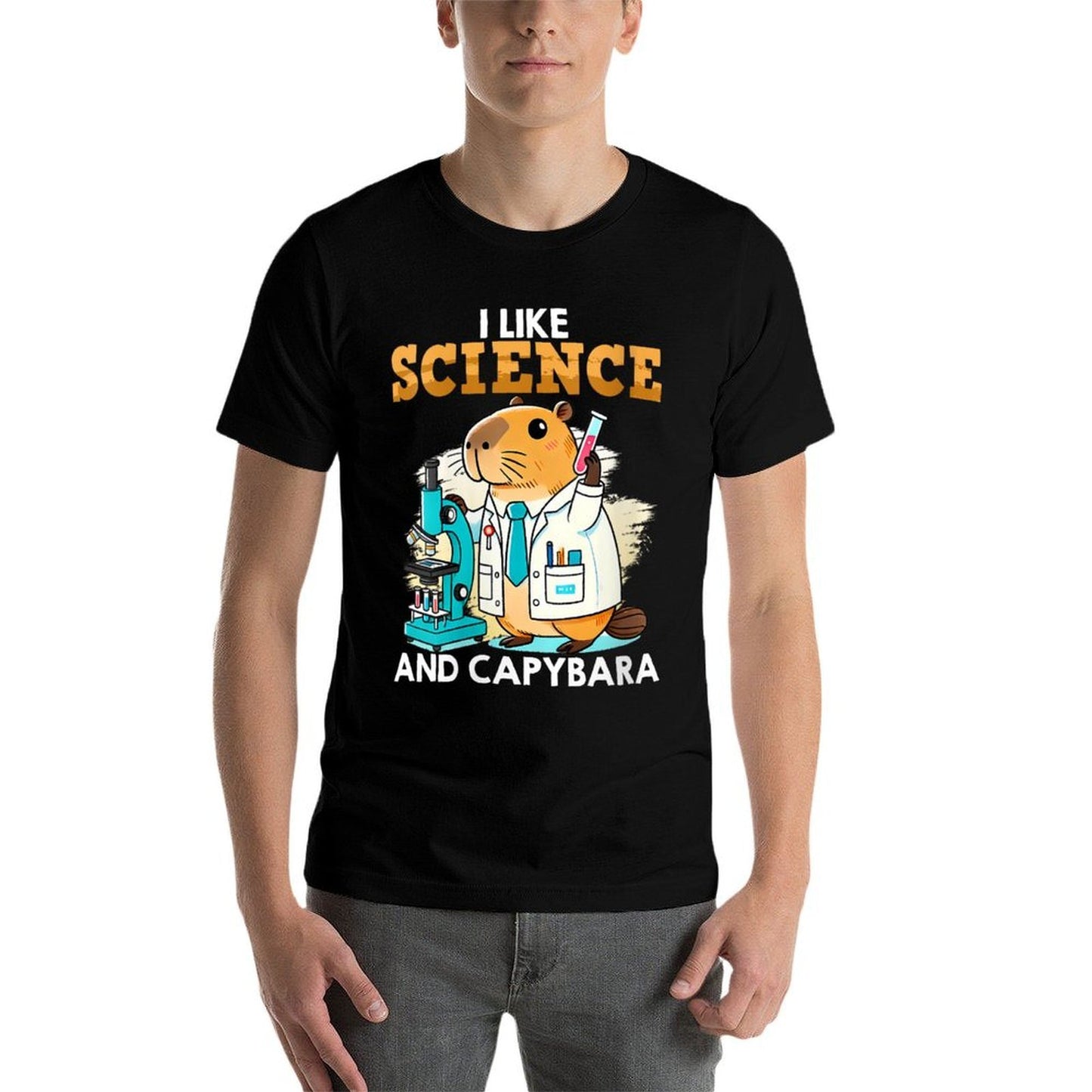 Womens Scientists I LIKE SCIENCE AND CAPYBARA Funny Capybaras Stretchy T-Shirt