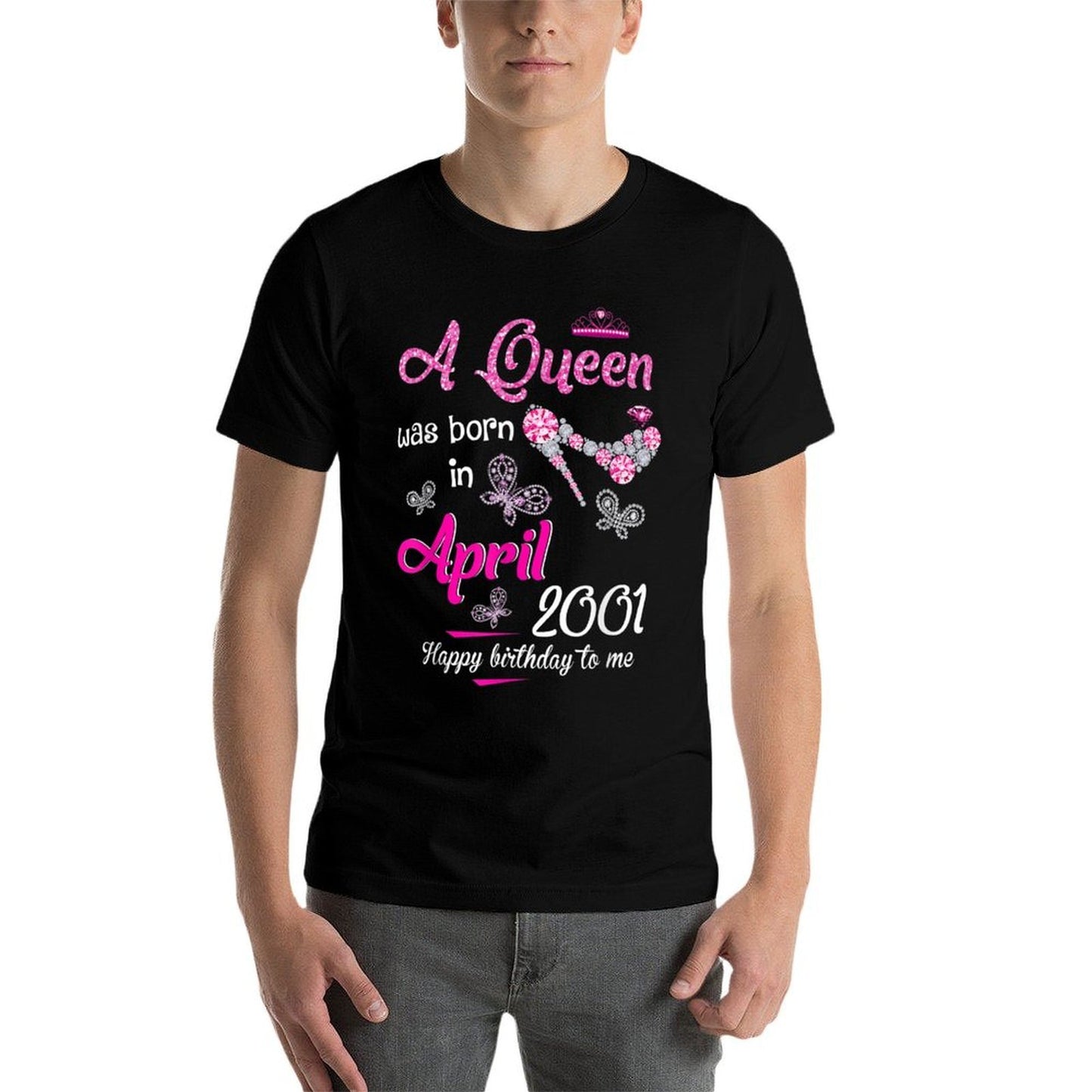 A Queen Was Born in April 2001 21st Birthday Slim-fit Cut T-Shirt