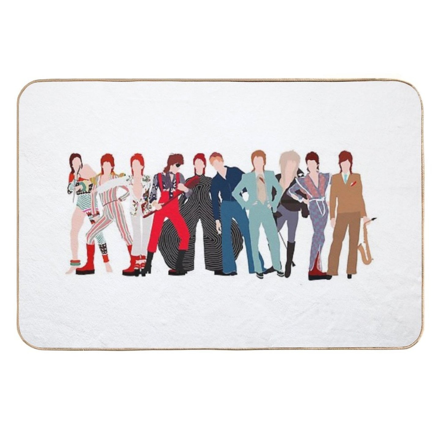 David Bowie Outfits Fade-Resistant Bath Mat