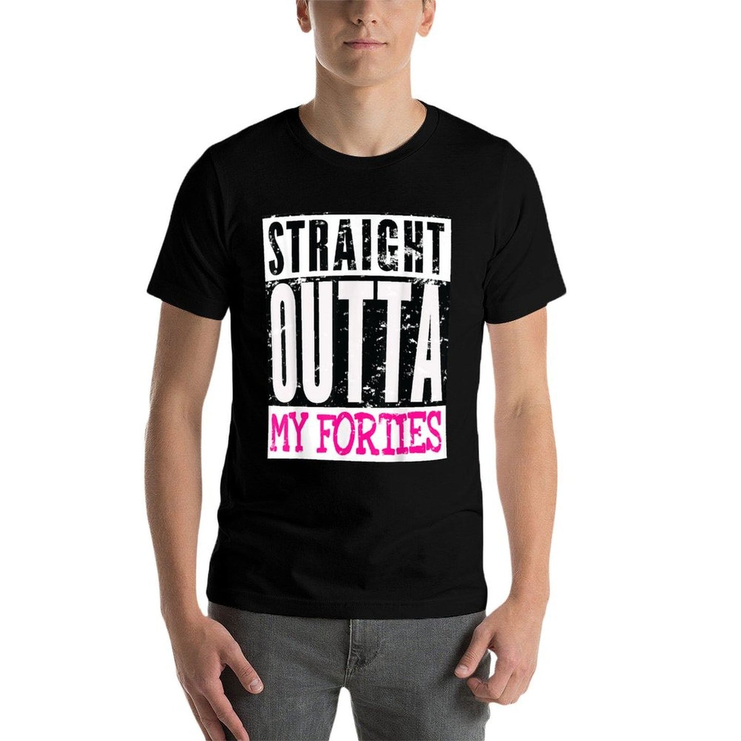 Straight Outta My Forties Funny Women's 50th Birthday Gift Trendy Pattern T-Shirt