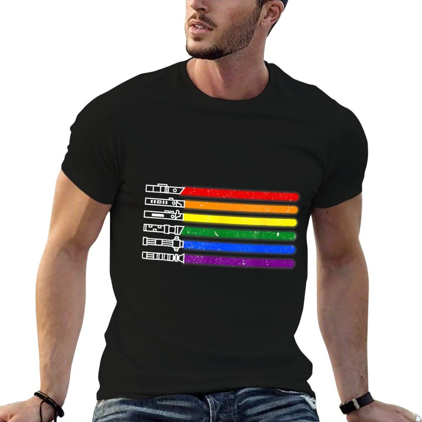 Funny Gay Saber Rainbow LGBT Pride Month 2022 LGBTQ Moisture-wicking T-Shirt