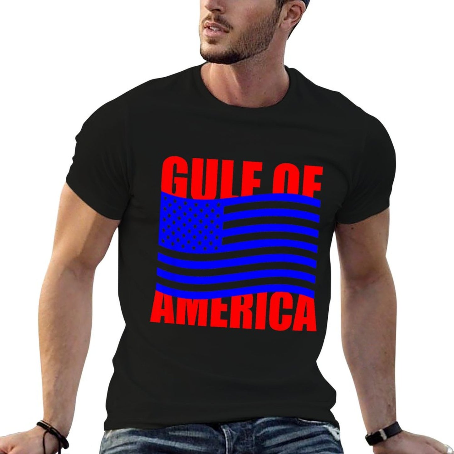 Gulf of United States of America USA Flag Lightweight T-Shirt