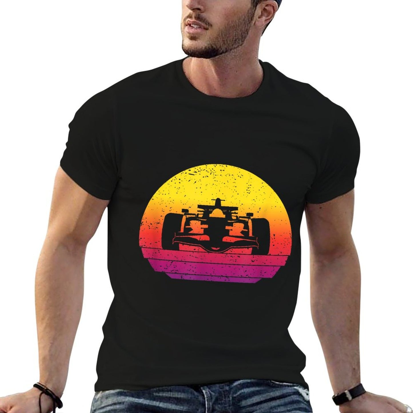 Racing Car Retro Style Vintage Trendy Pattern T-Shirt