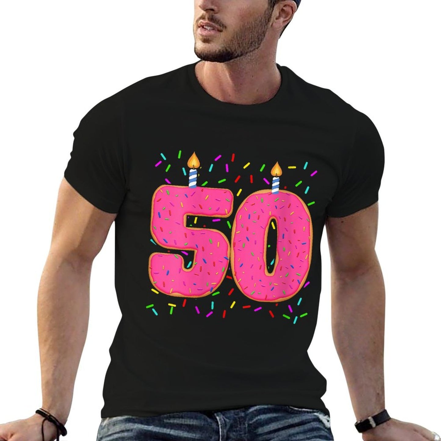 Womens Donut 50th Birthday Donut Themed 50th Birthday Donut Grow Up Versatile T-Shirt