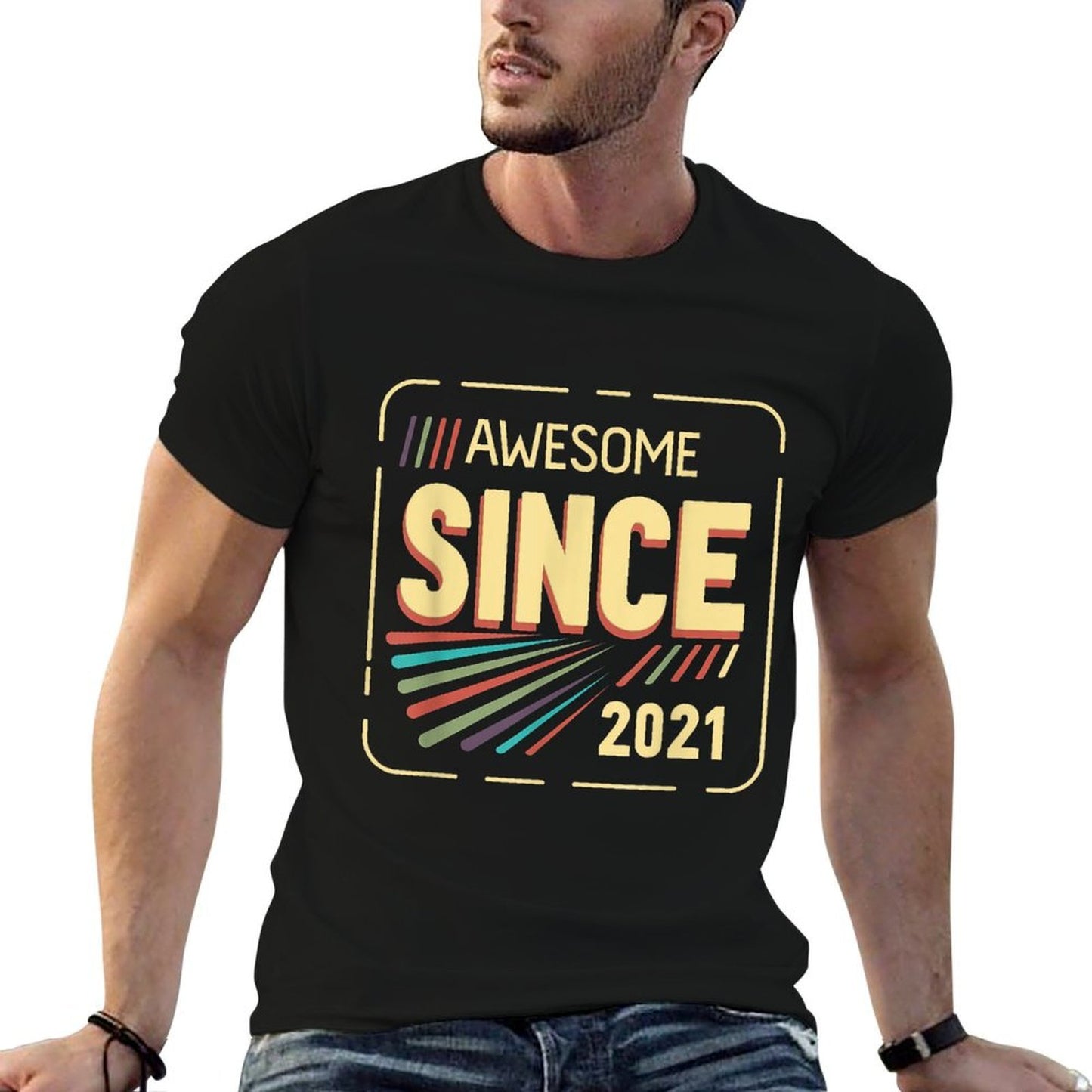 Funny 2021 4th Birthday 4 Years Old 4yr Boys Girls Bday Stretchy T-Shirt