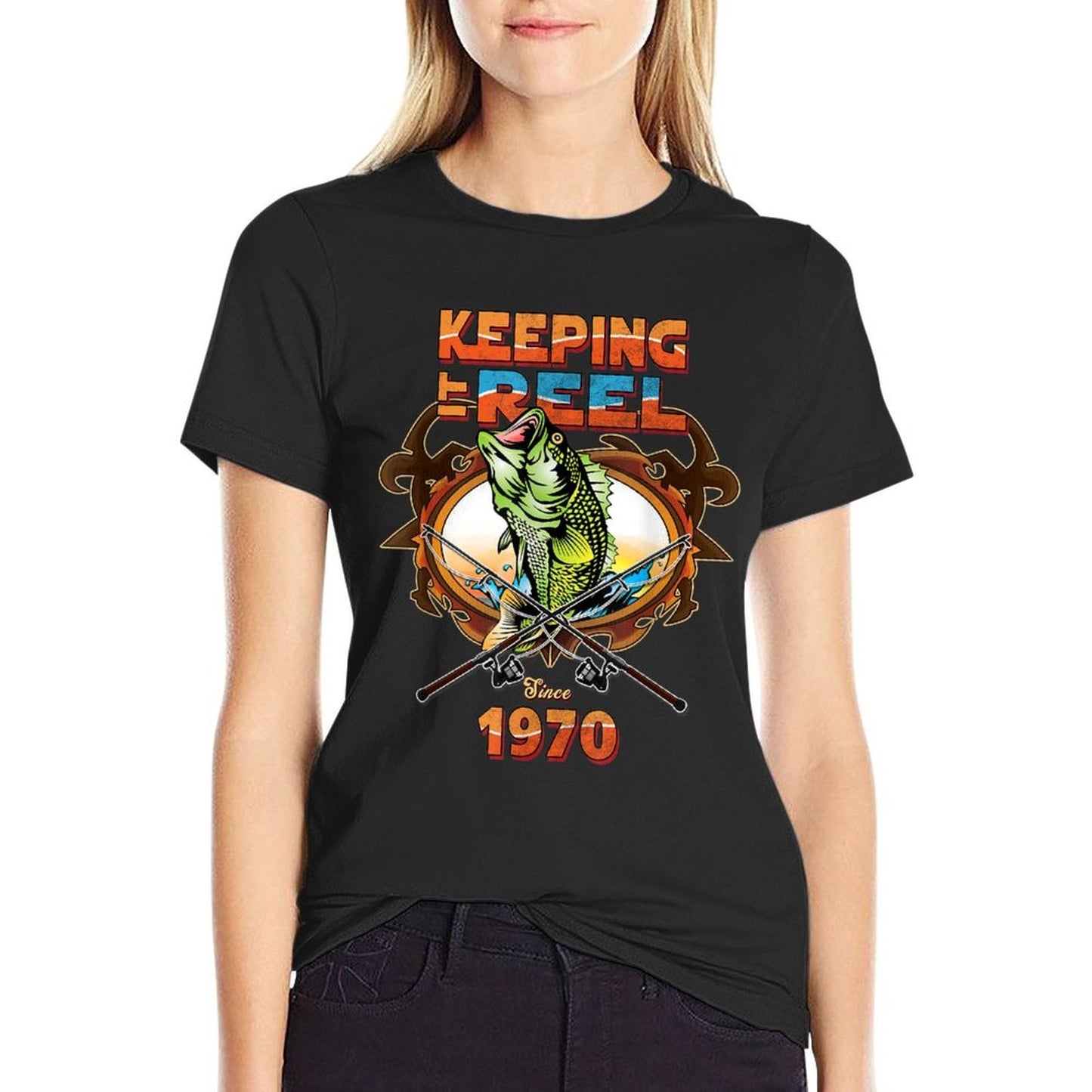 50th Birthday Fishing Keeping It Reel Since 1970 Mens Lightweight T-Shirt