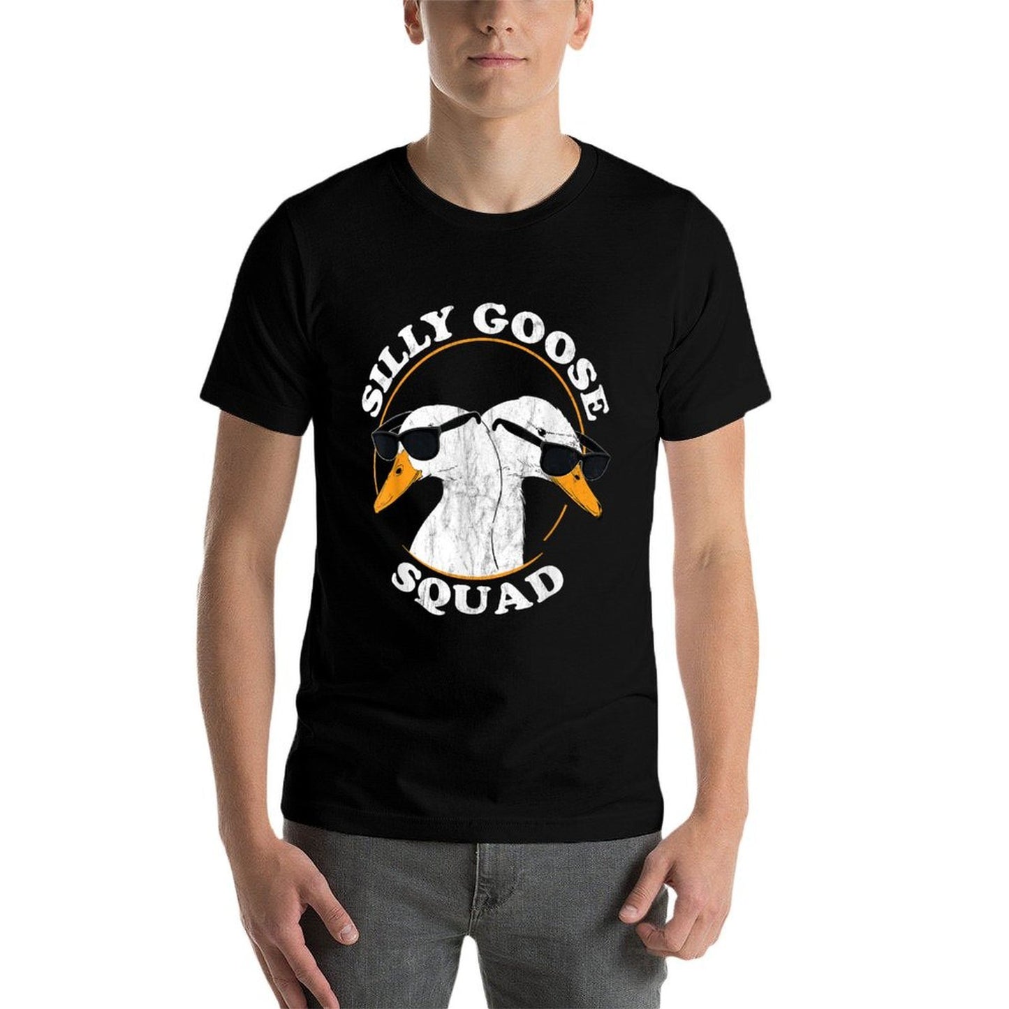 Silly Goose Squad Funny Goose Meme Cute Goose Trendy Design Wrinkle-resistant T-Shirt