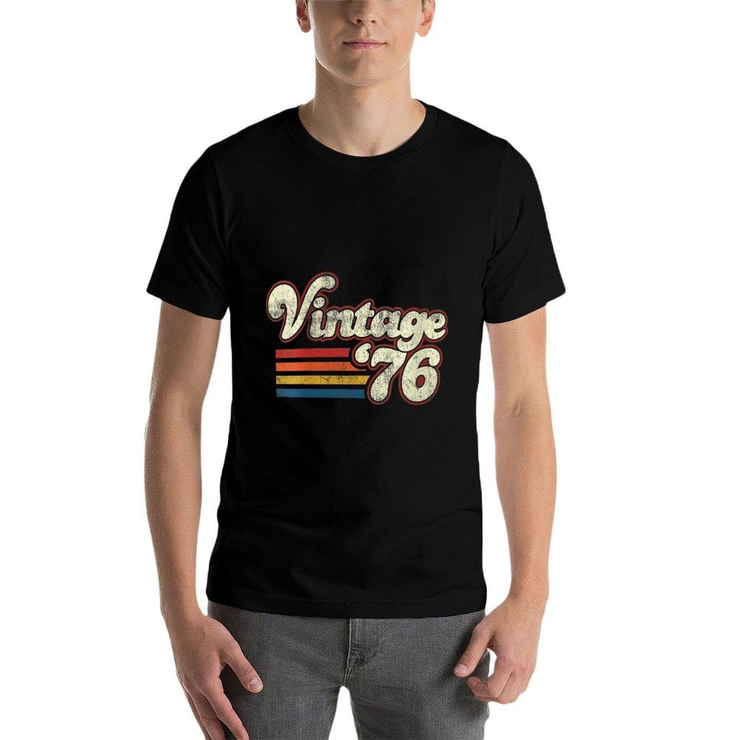 Womens Vintage 1976 Birthday Summer-ready Fabric T-Shirt