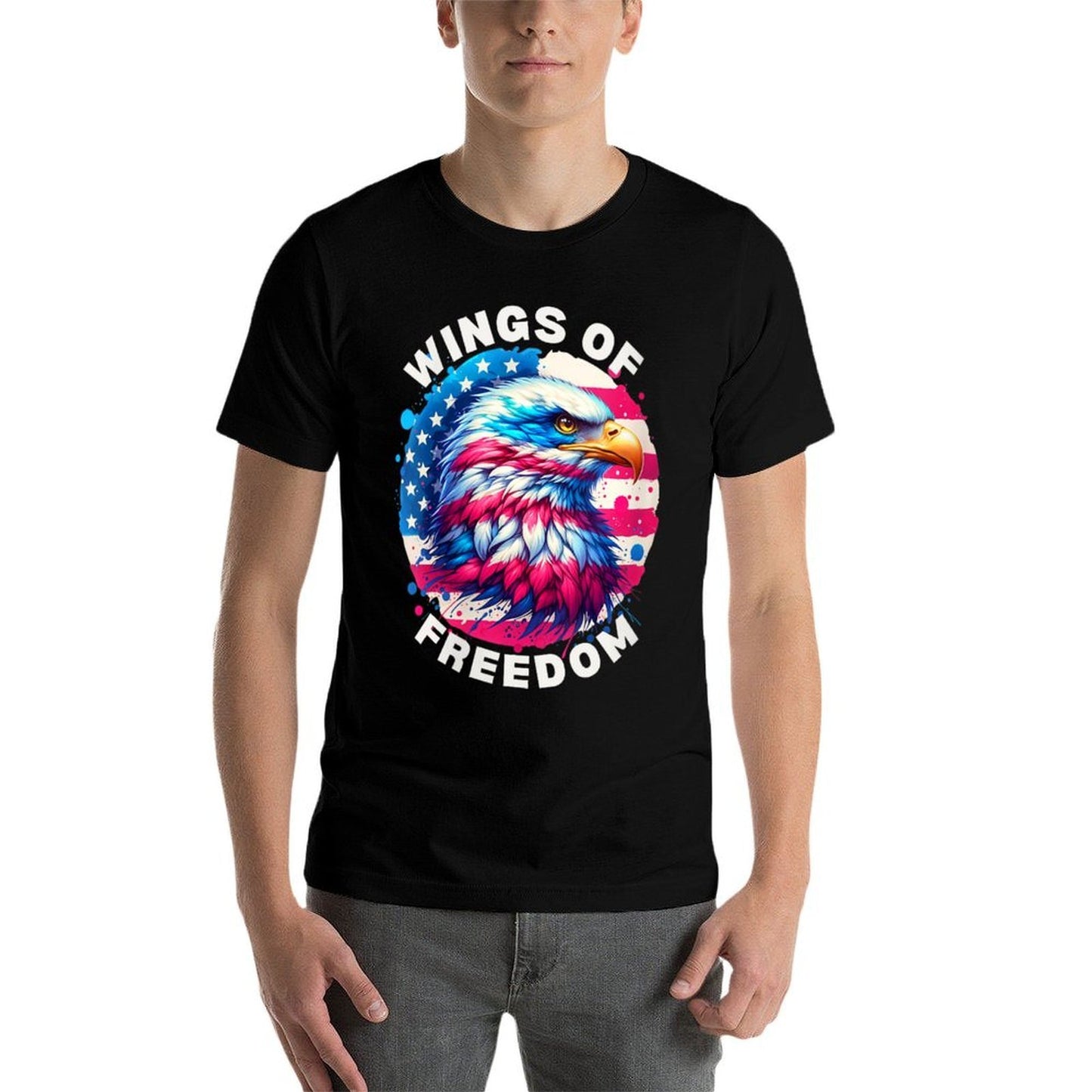 Womens 4th of July Wings of Freedom Eagle Patriotic American Gift Vintage-inspired T-Shirt