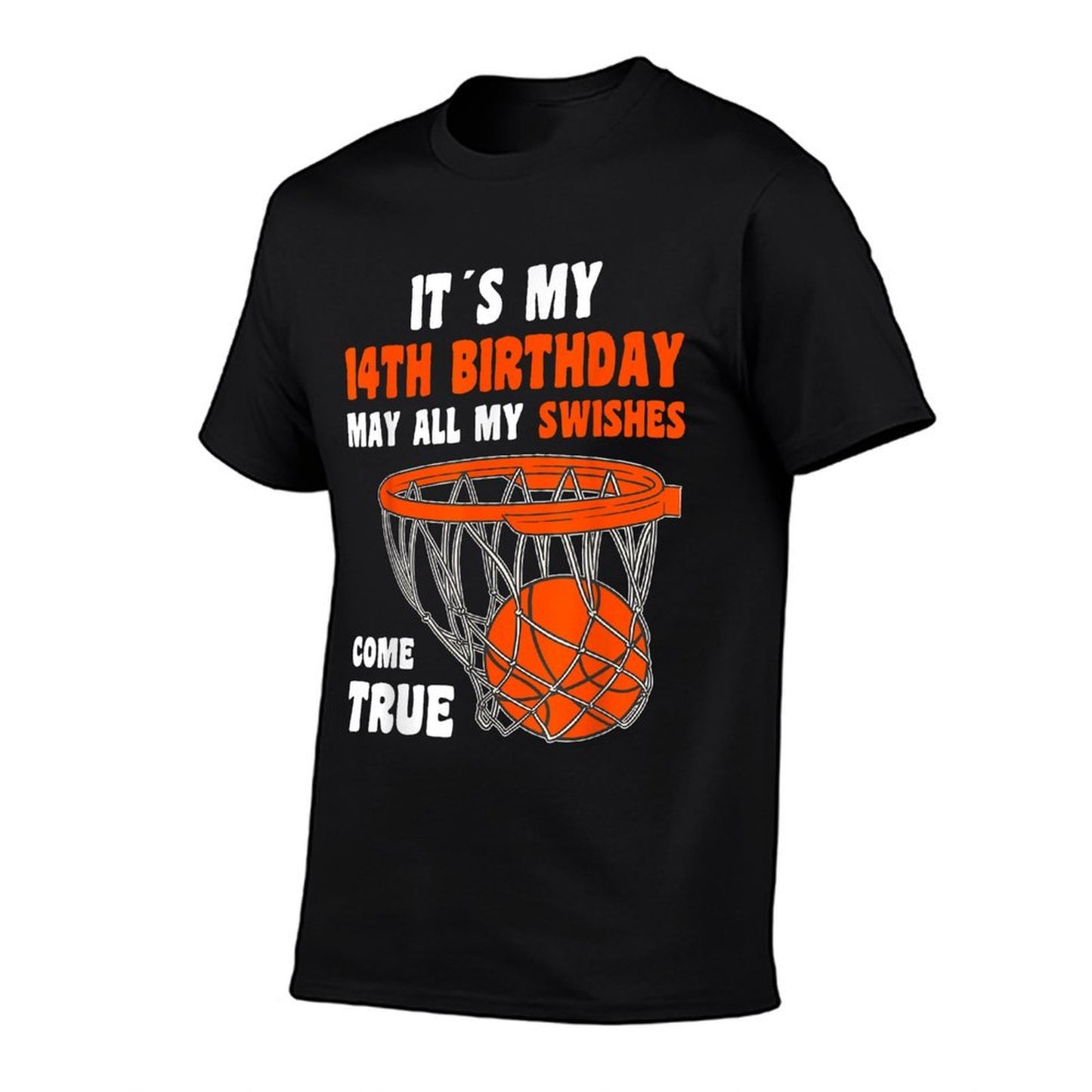 14 Year Old Happy 14th Birthday Basketball 14th Birthday Stretchy T-Shirt